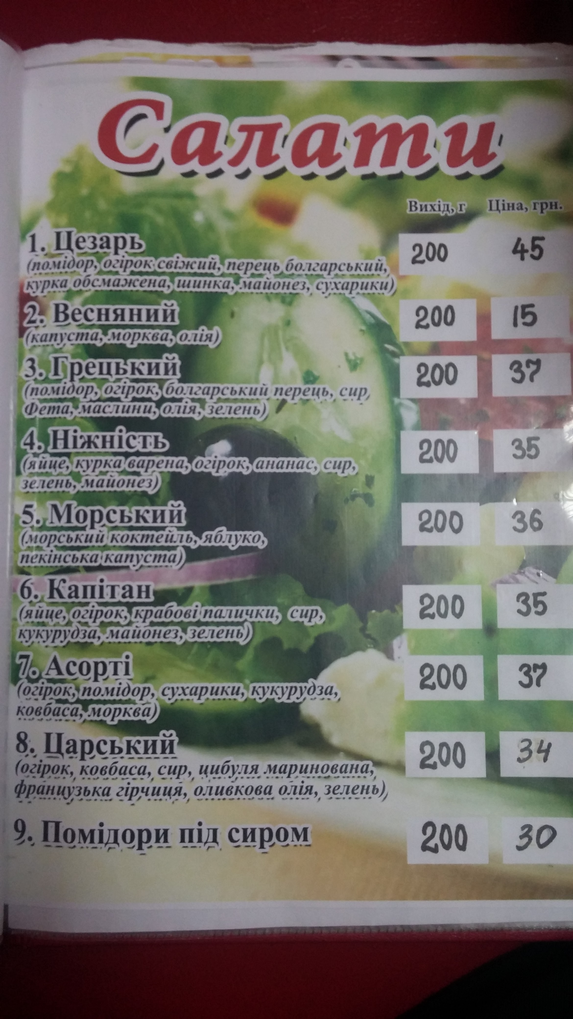 Pitseriya menu 6