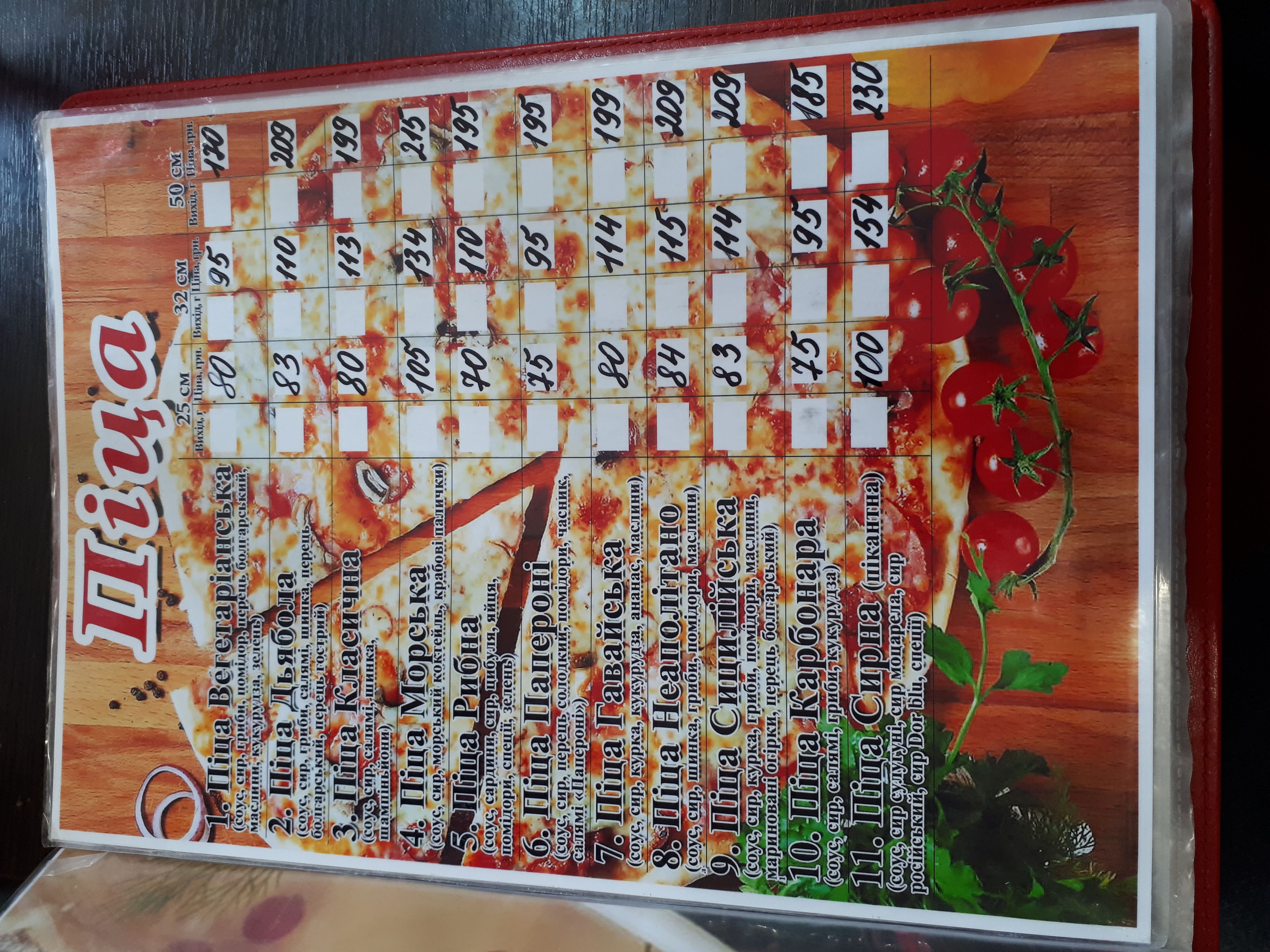 Pitseriya menu 10