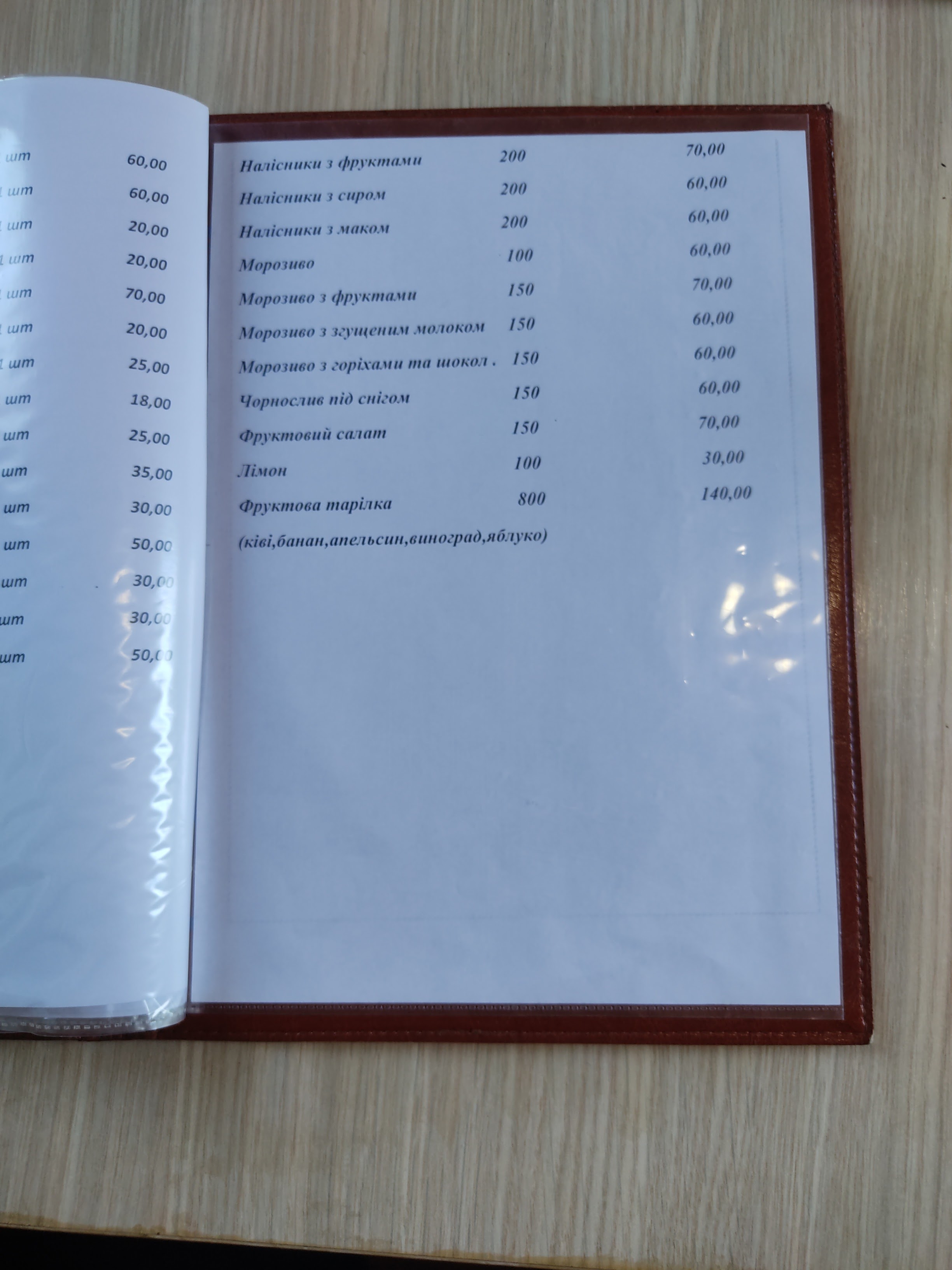 АРАРАТ menu 7