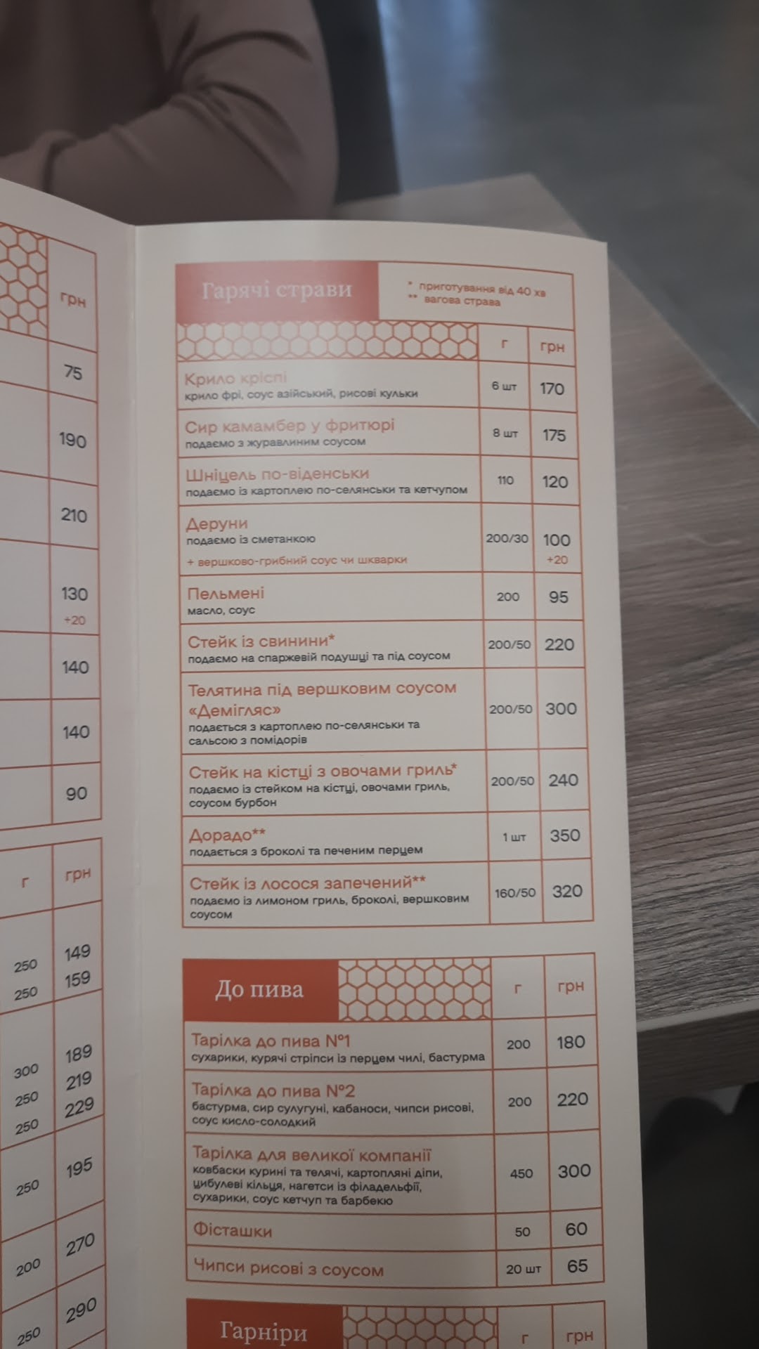 Сота Миронівка menu 3