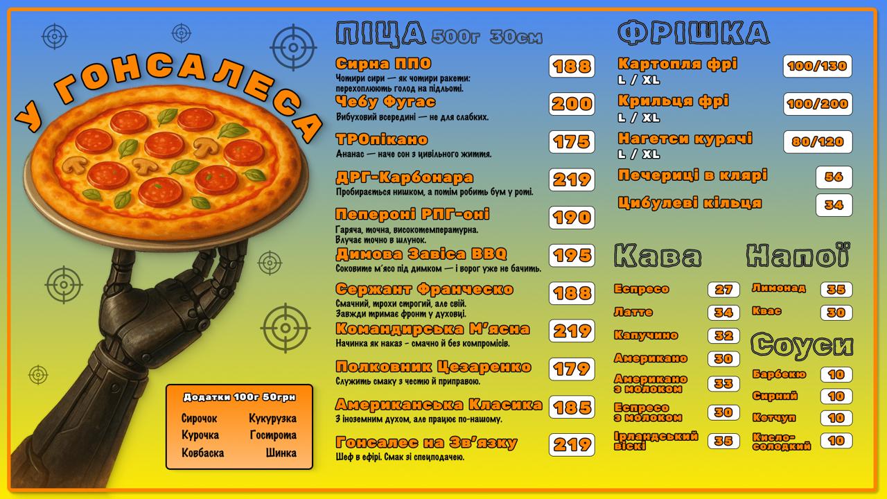 Pitseriya "U Honsalesa" menu 2