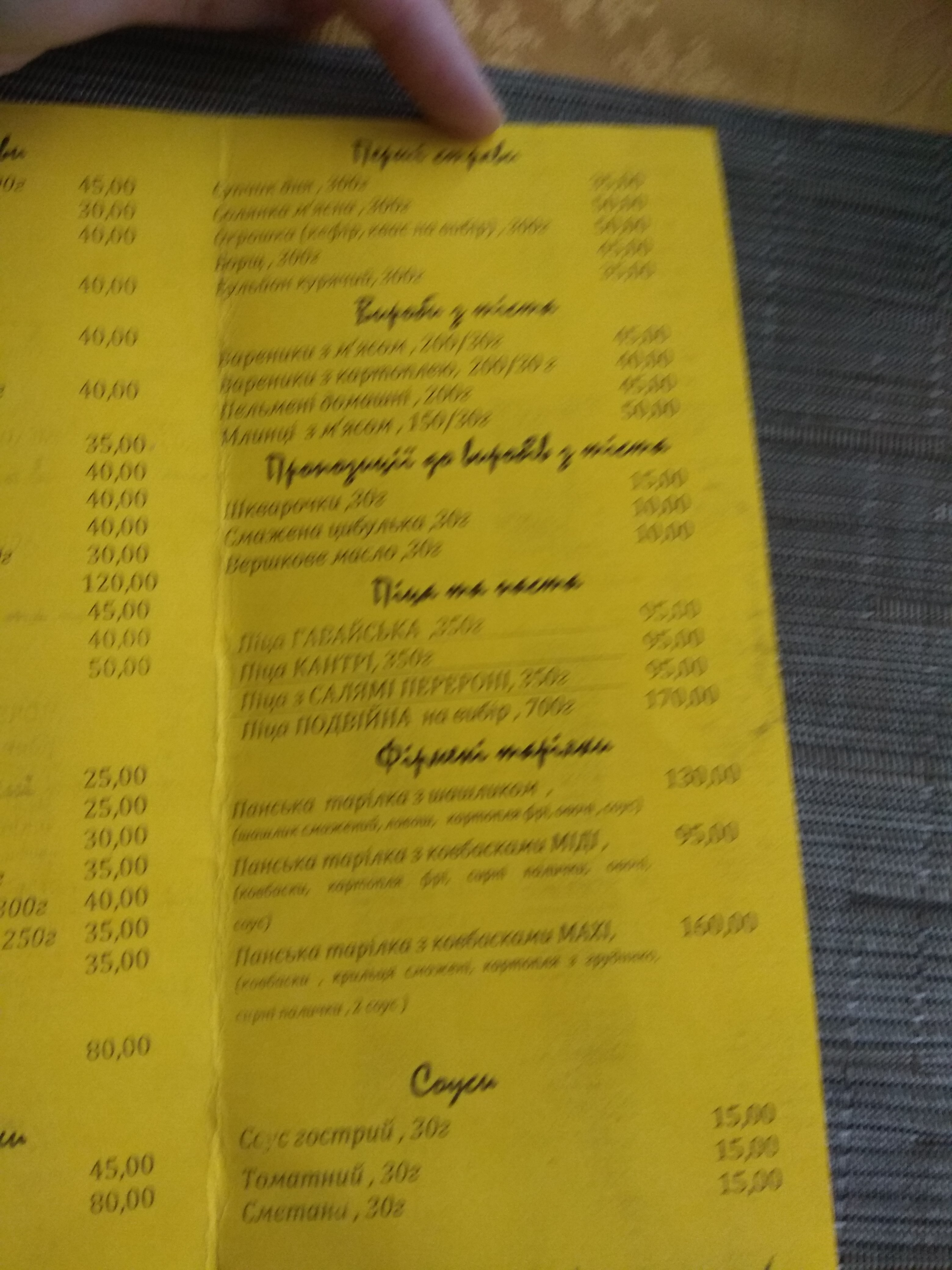Kulinarnyy Dim Polis menu 7