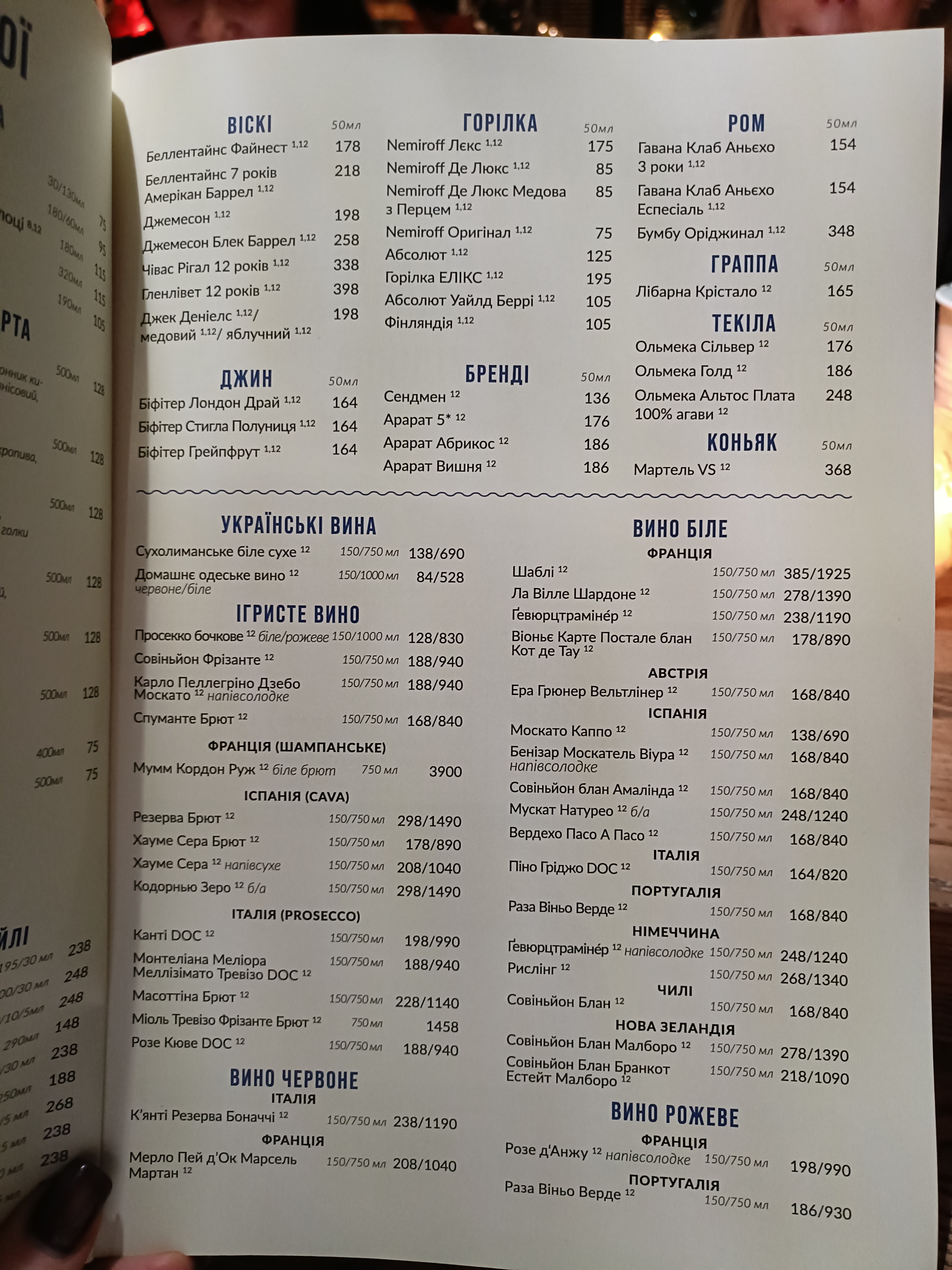 Chornomorka menu 2