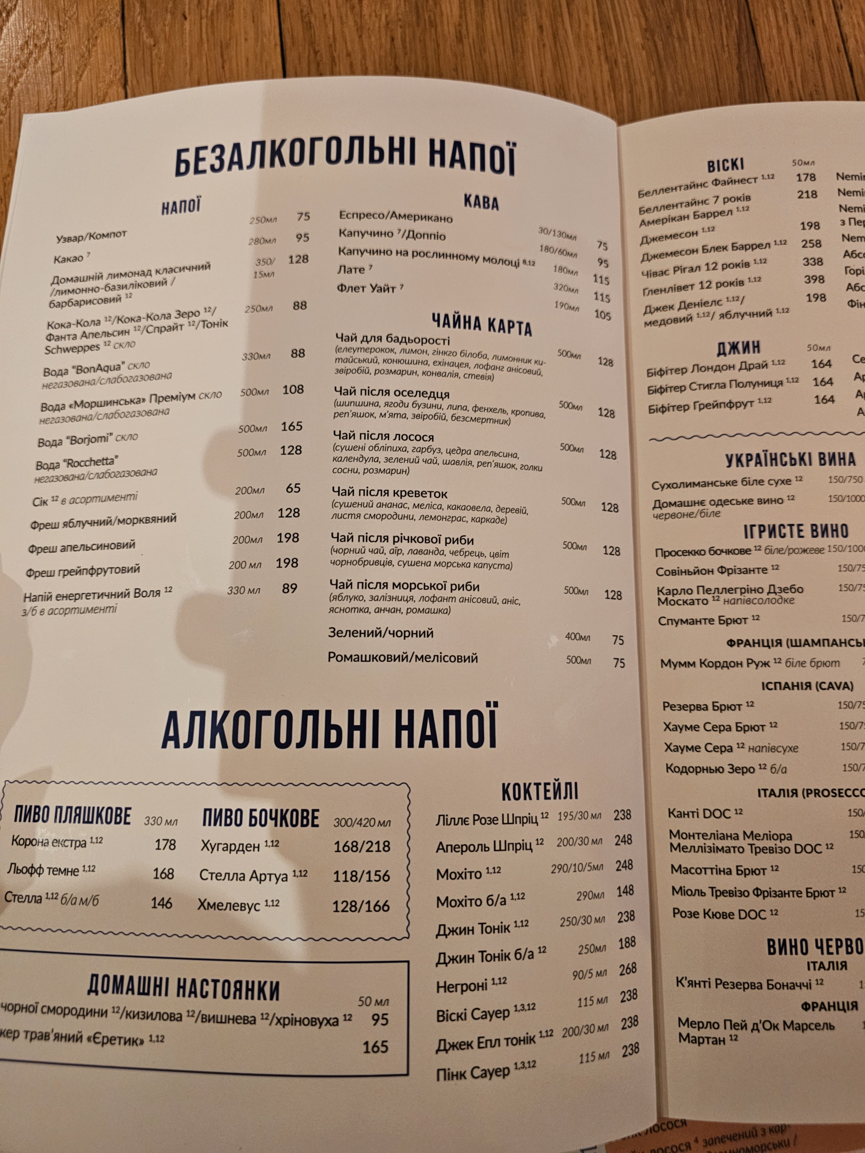 Chornomorka menu 7