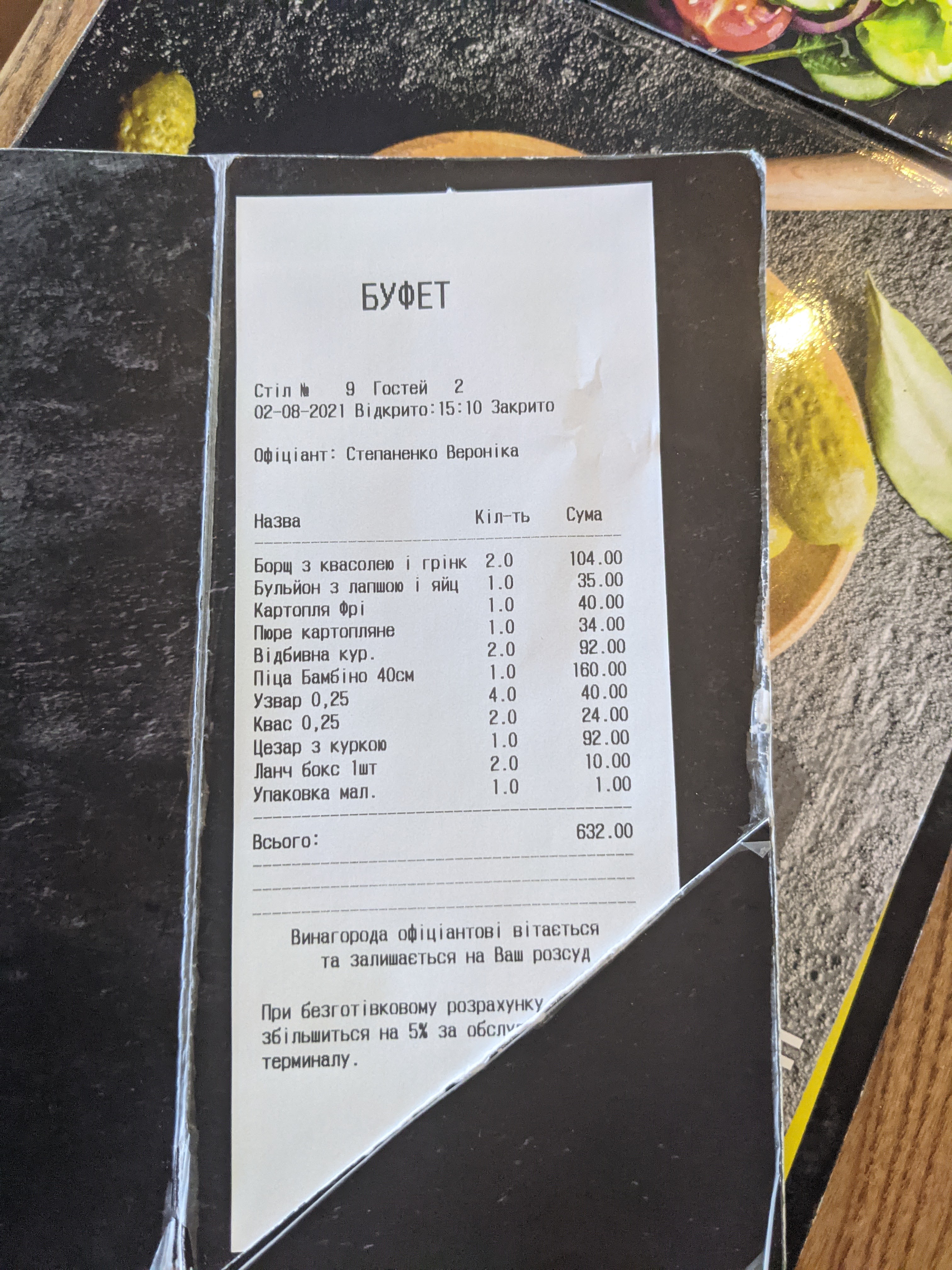 Cafe Buffet menu 7