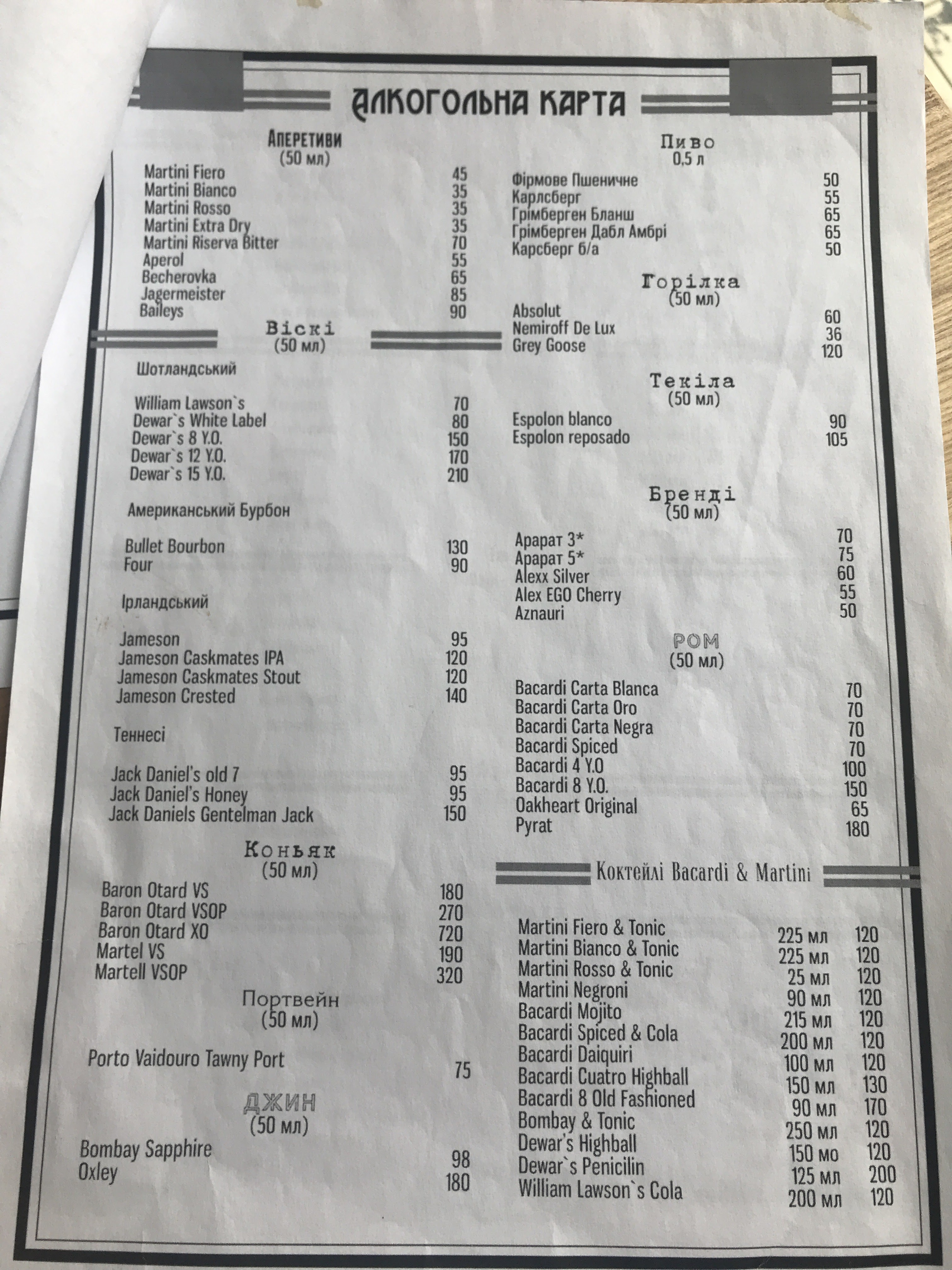 Ресторан Театр Палас menu 2
