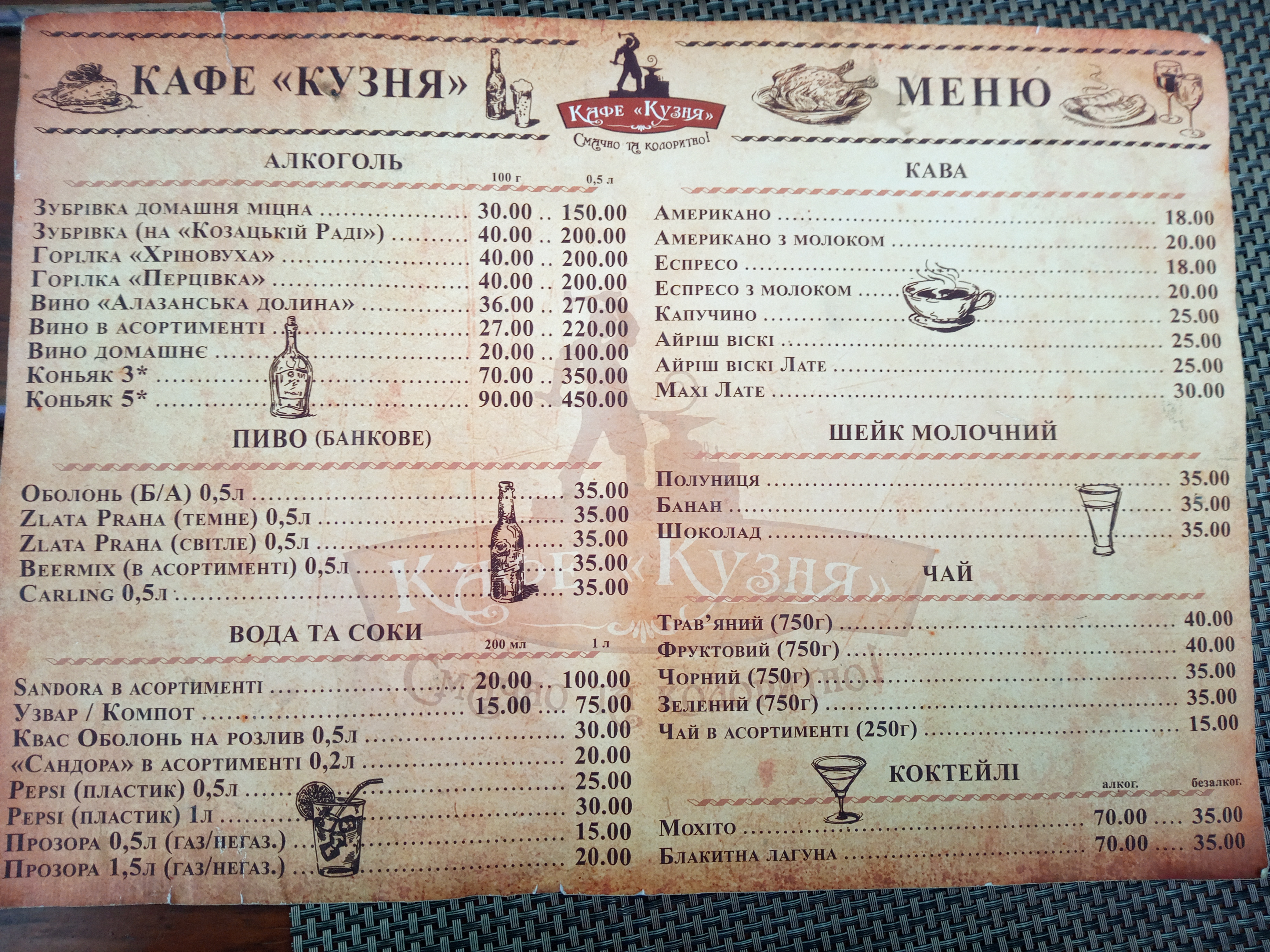 Kuznya menu 1