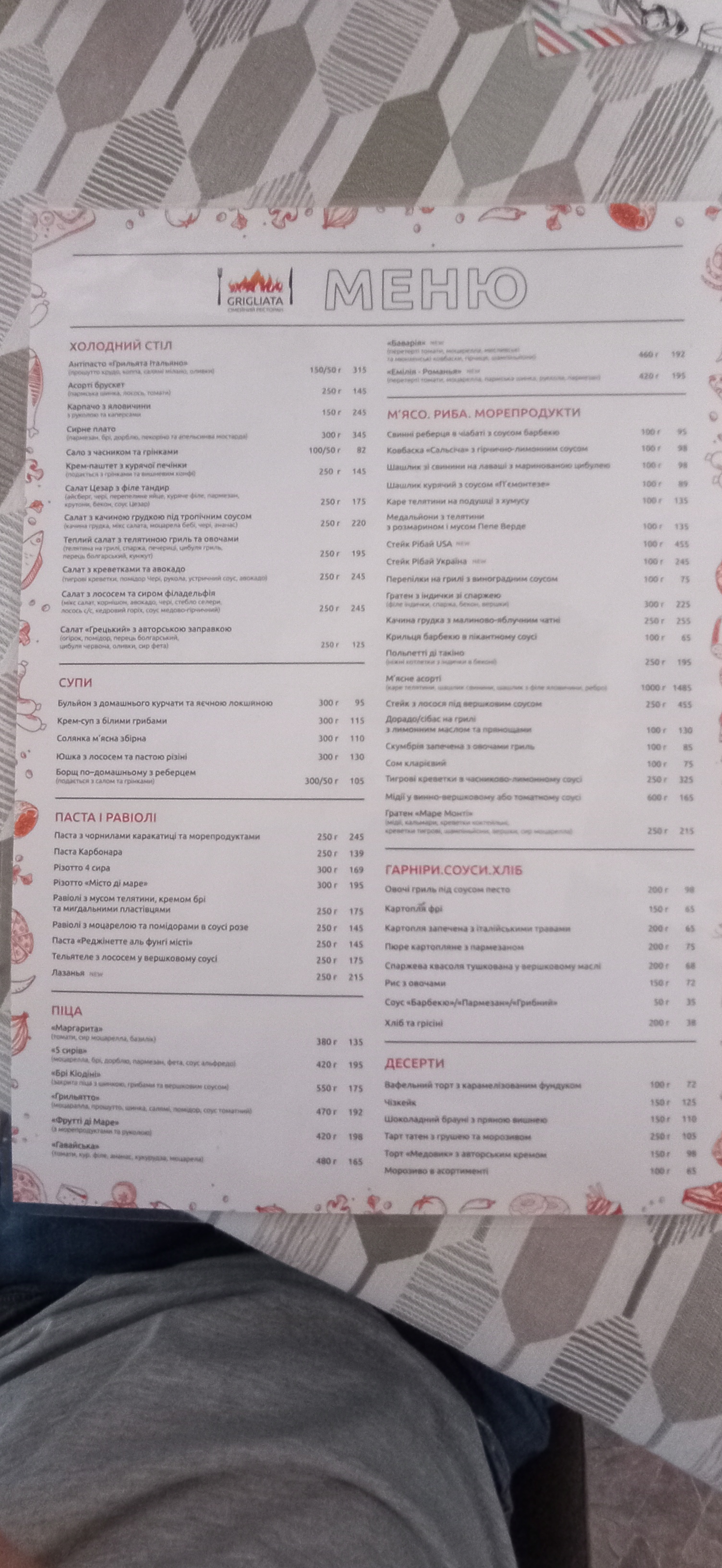 Grigliata Italiana menu 9