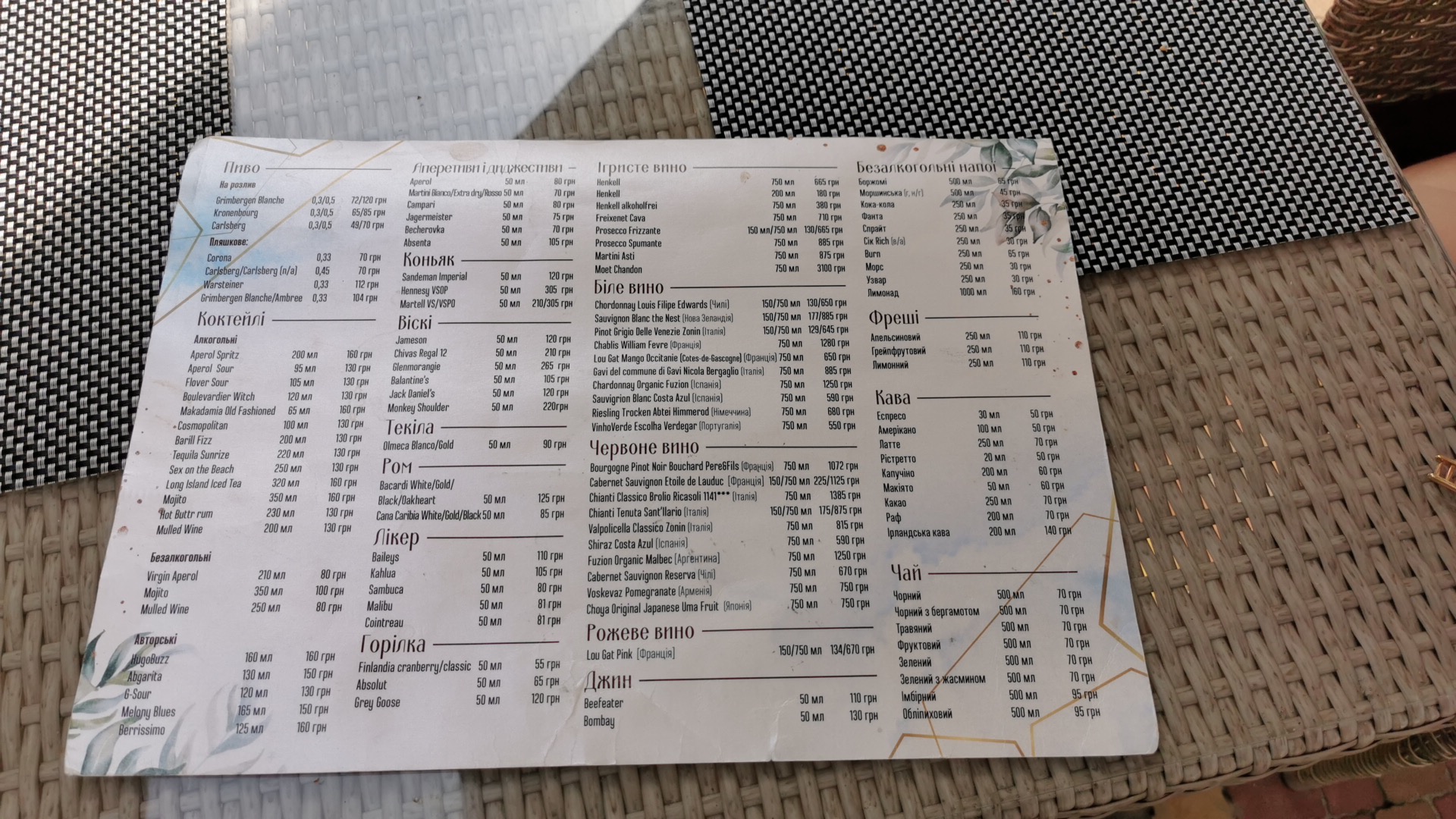 Galera Resort - Ресторан на воді menu 6