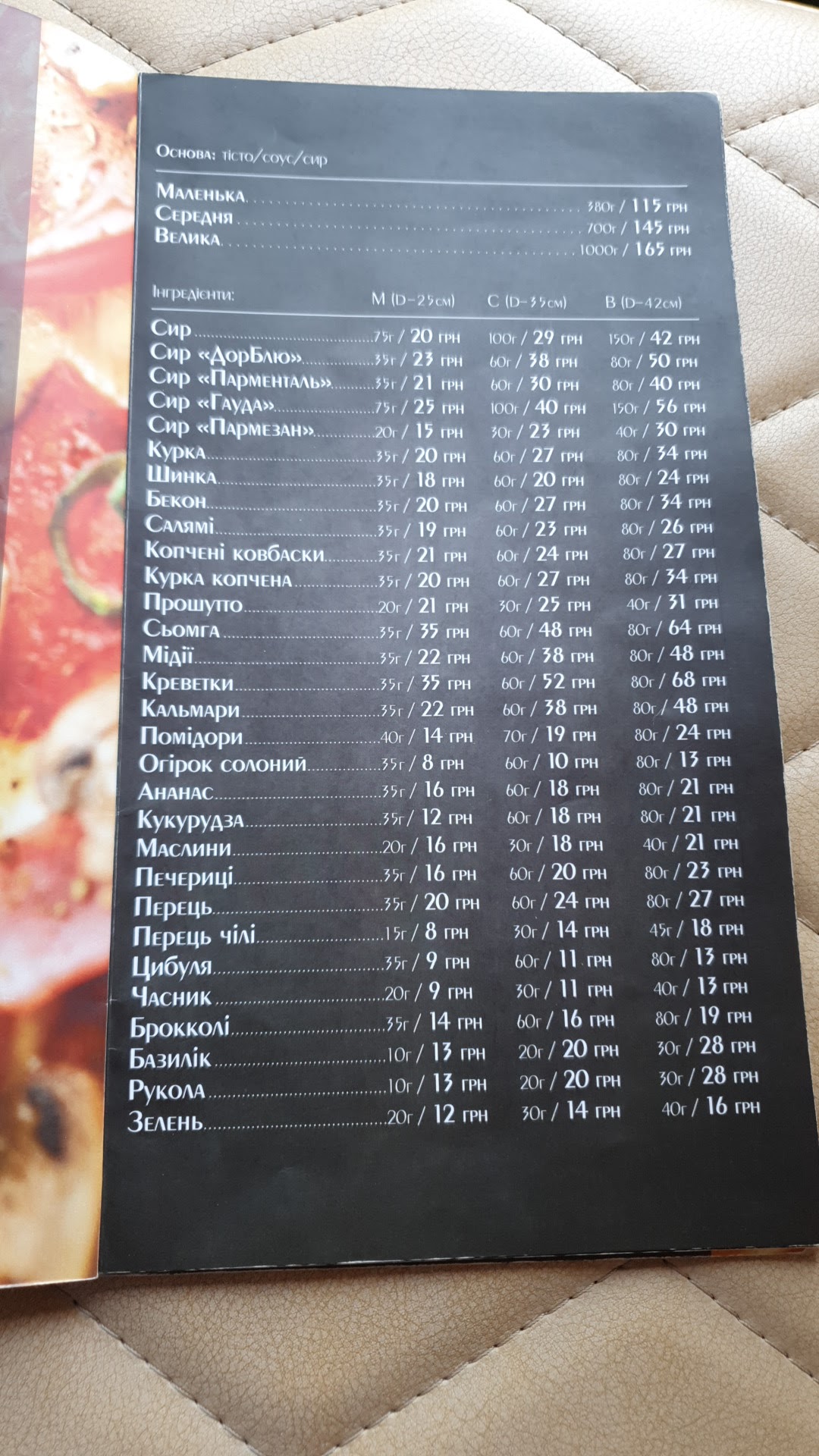 Divine Pizza Irpin menu 1