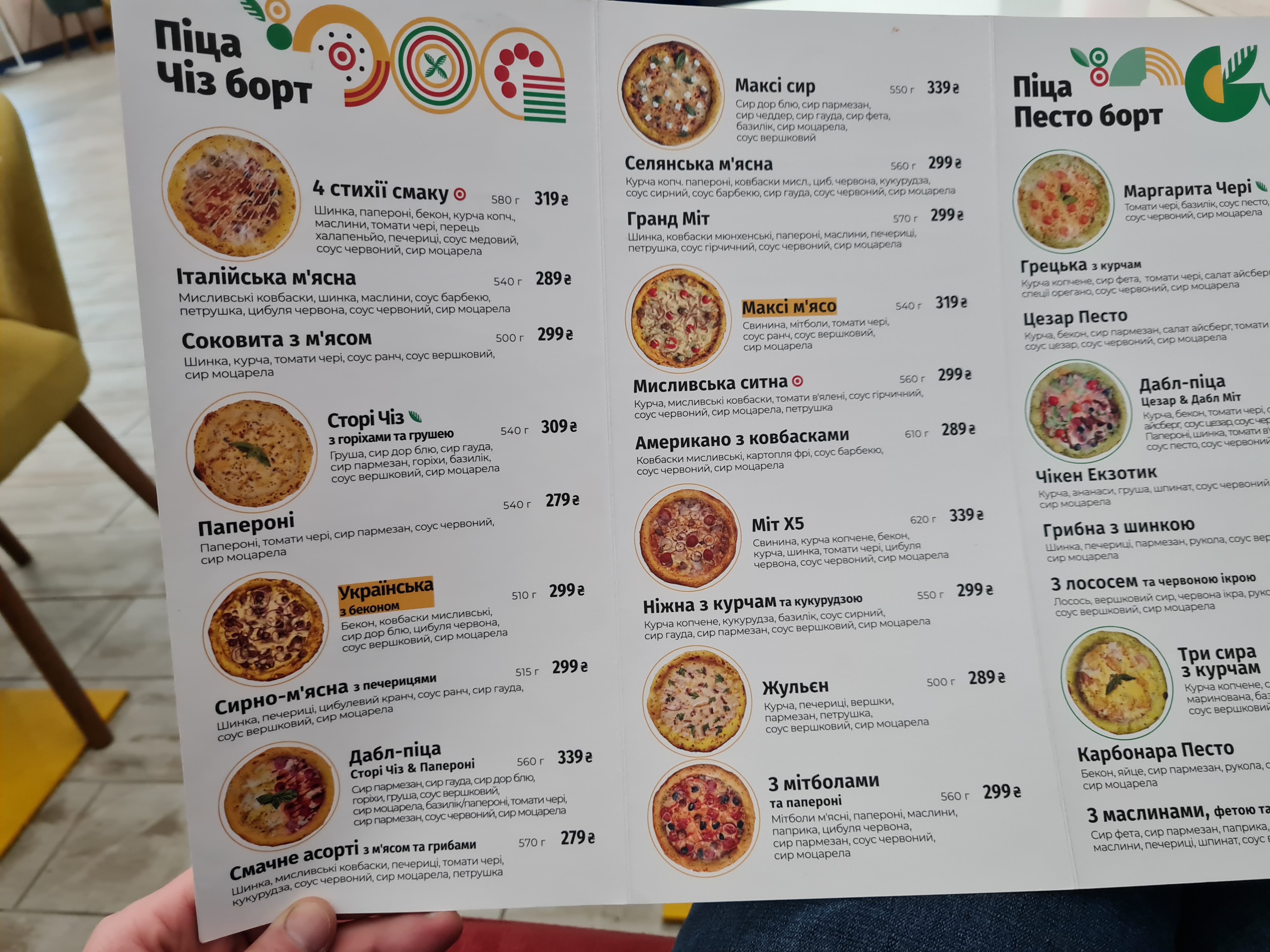 Story Pizza menu 1