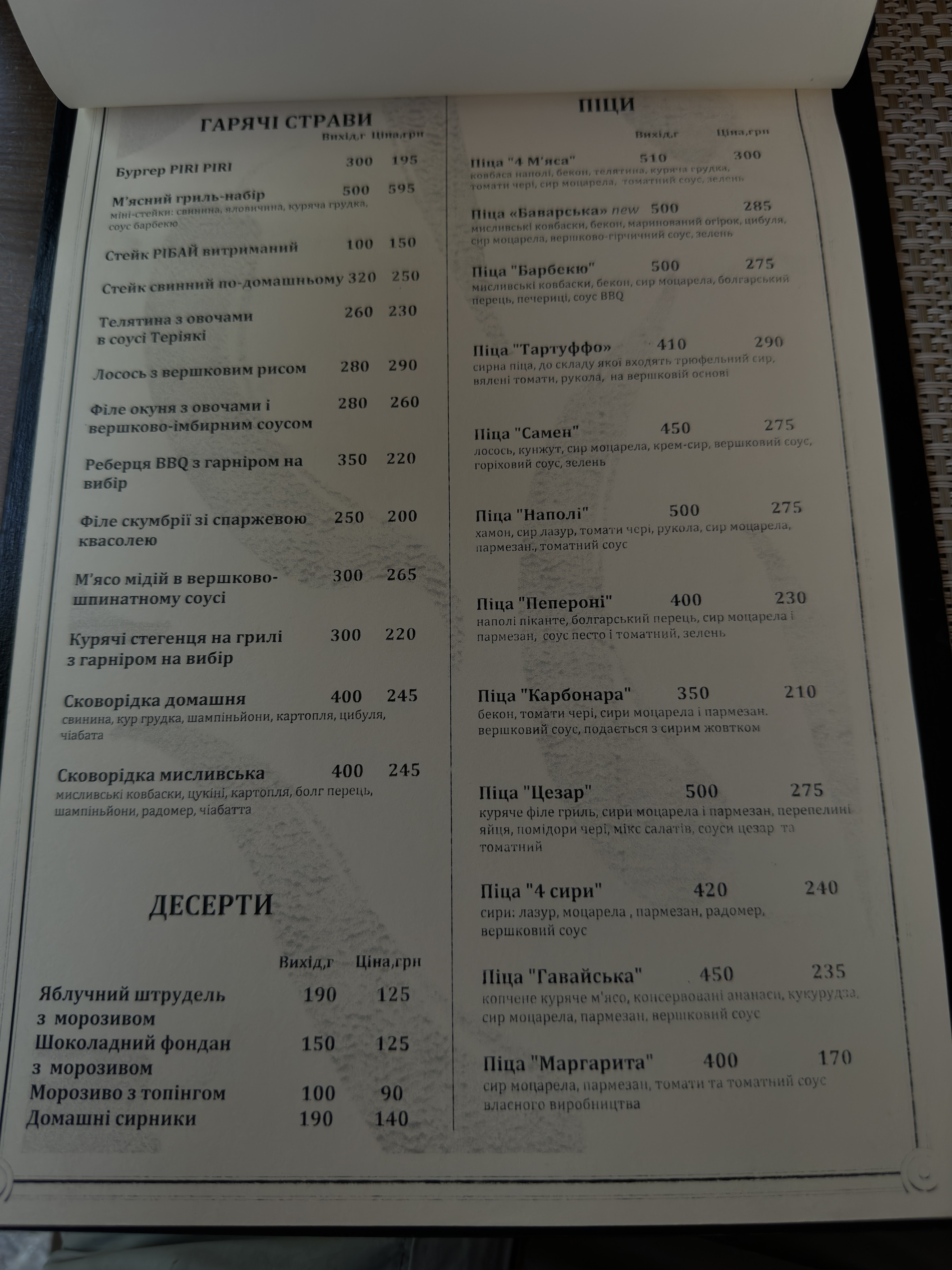 Piri-Piri ресторан європейської кухні з українською душею menu 6