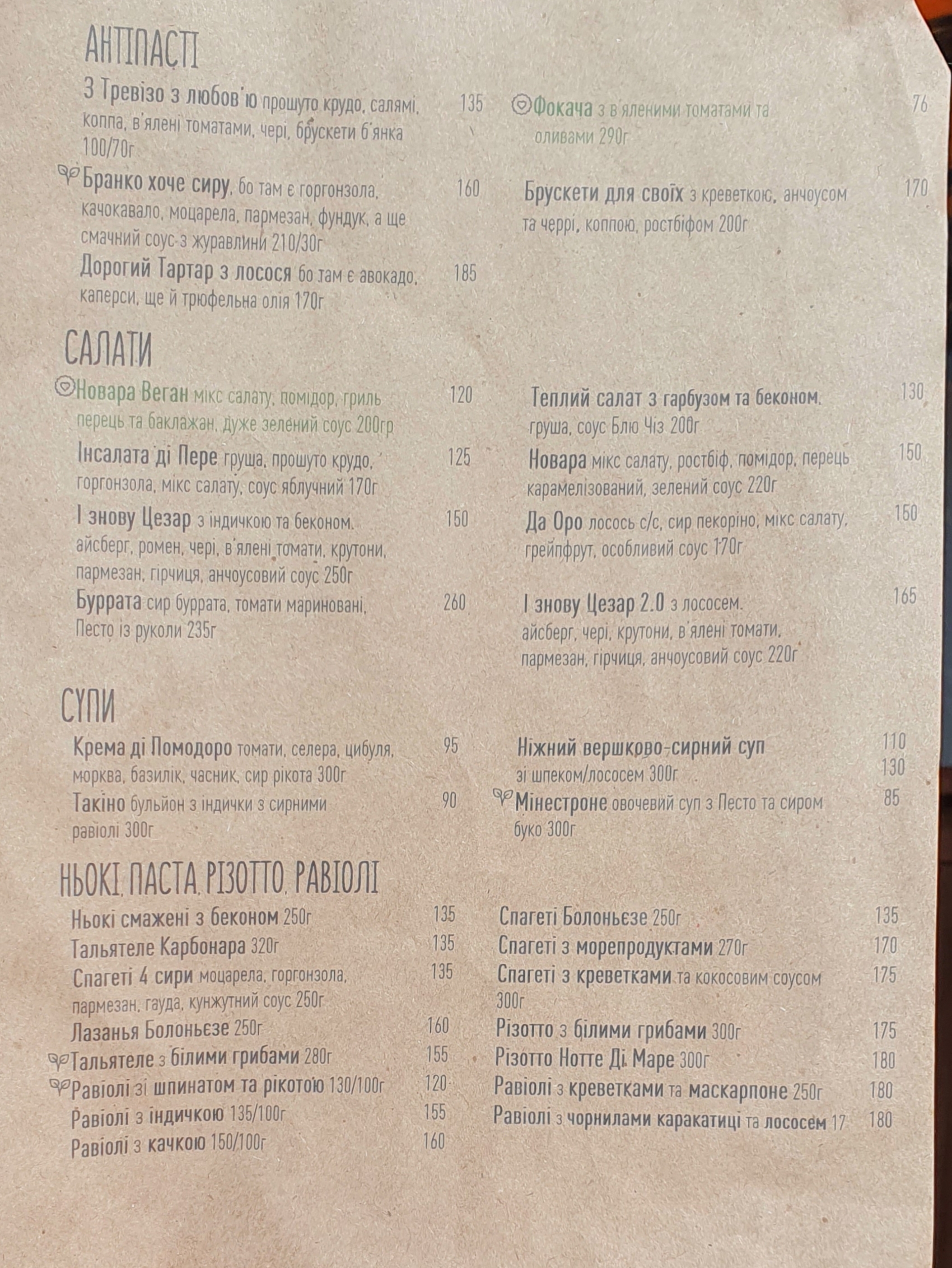 Daterino menu 4