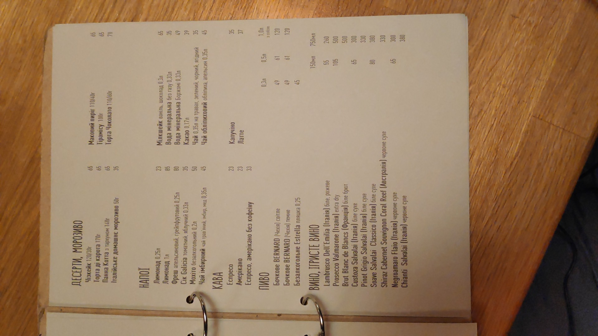 Daterino menu 6