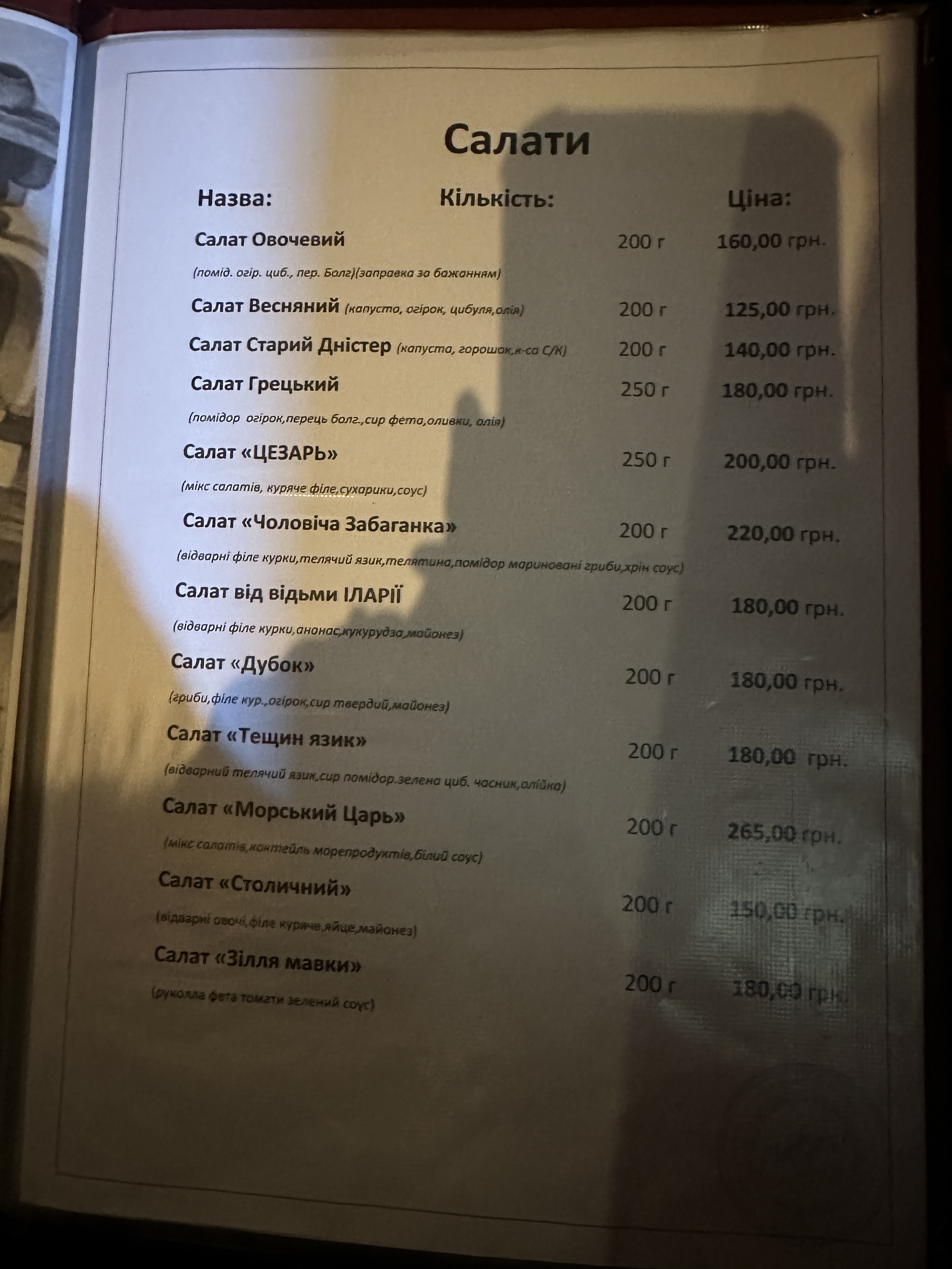 Шинок "ЧарХутір" menu 10