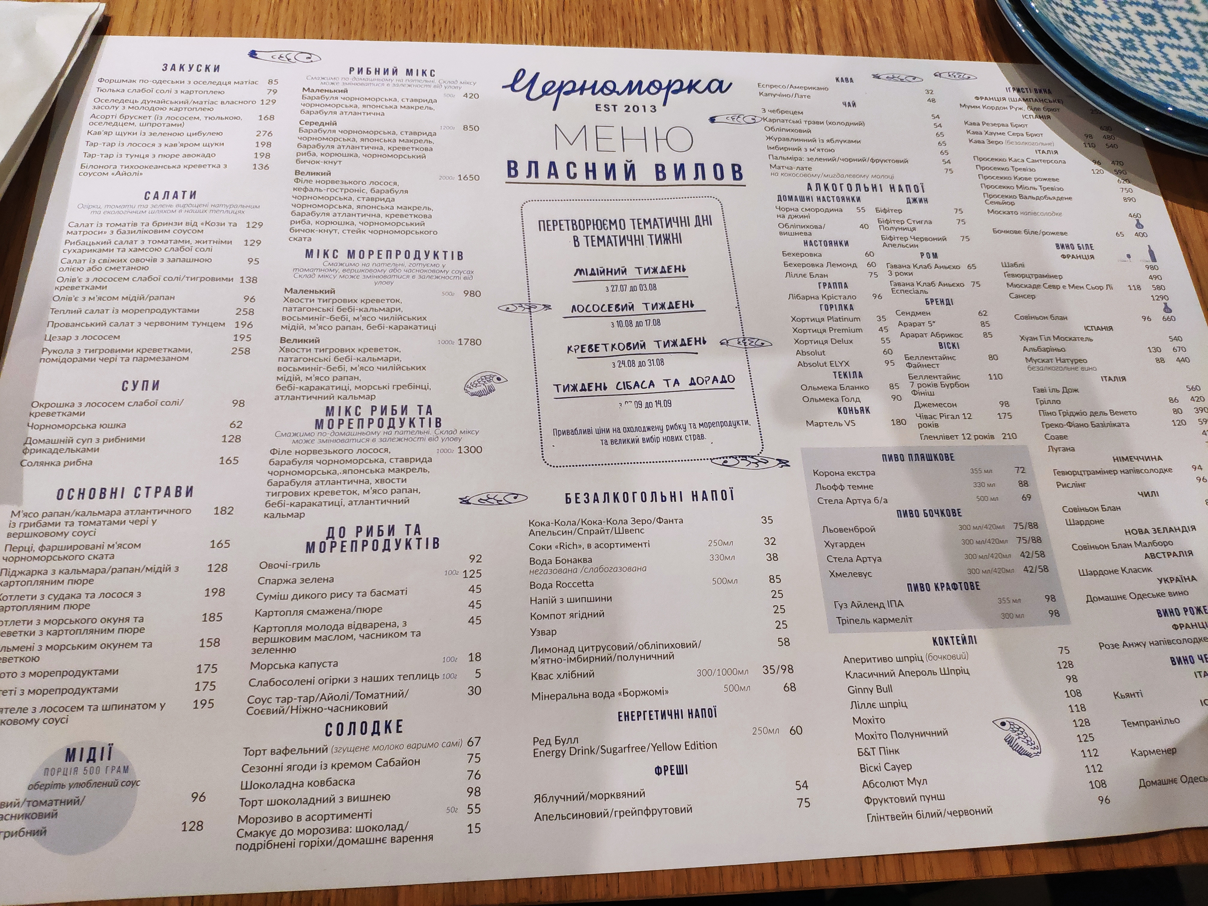 Черноморка menu 10