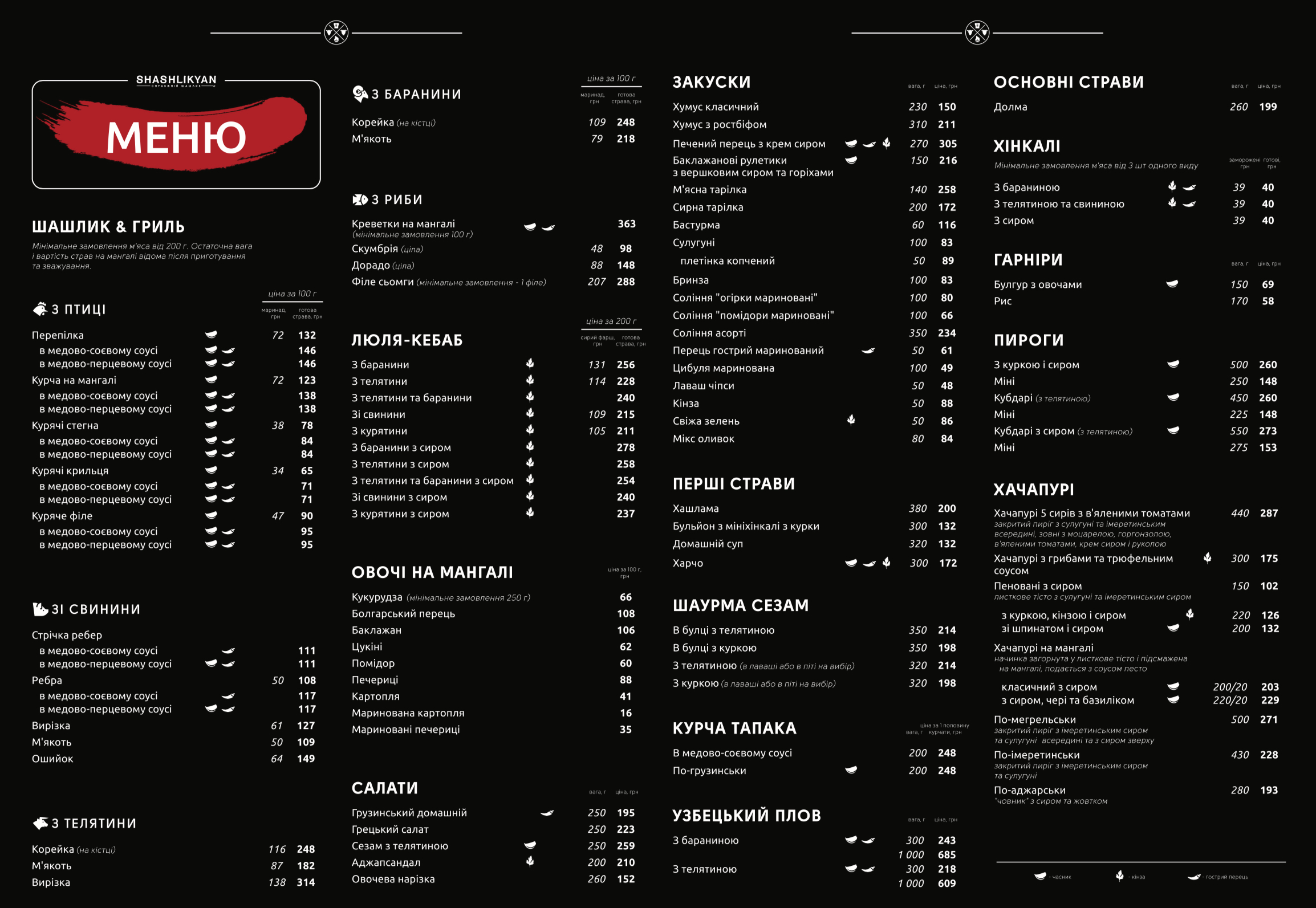 Shashlykyan menu 2