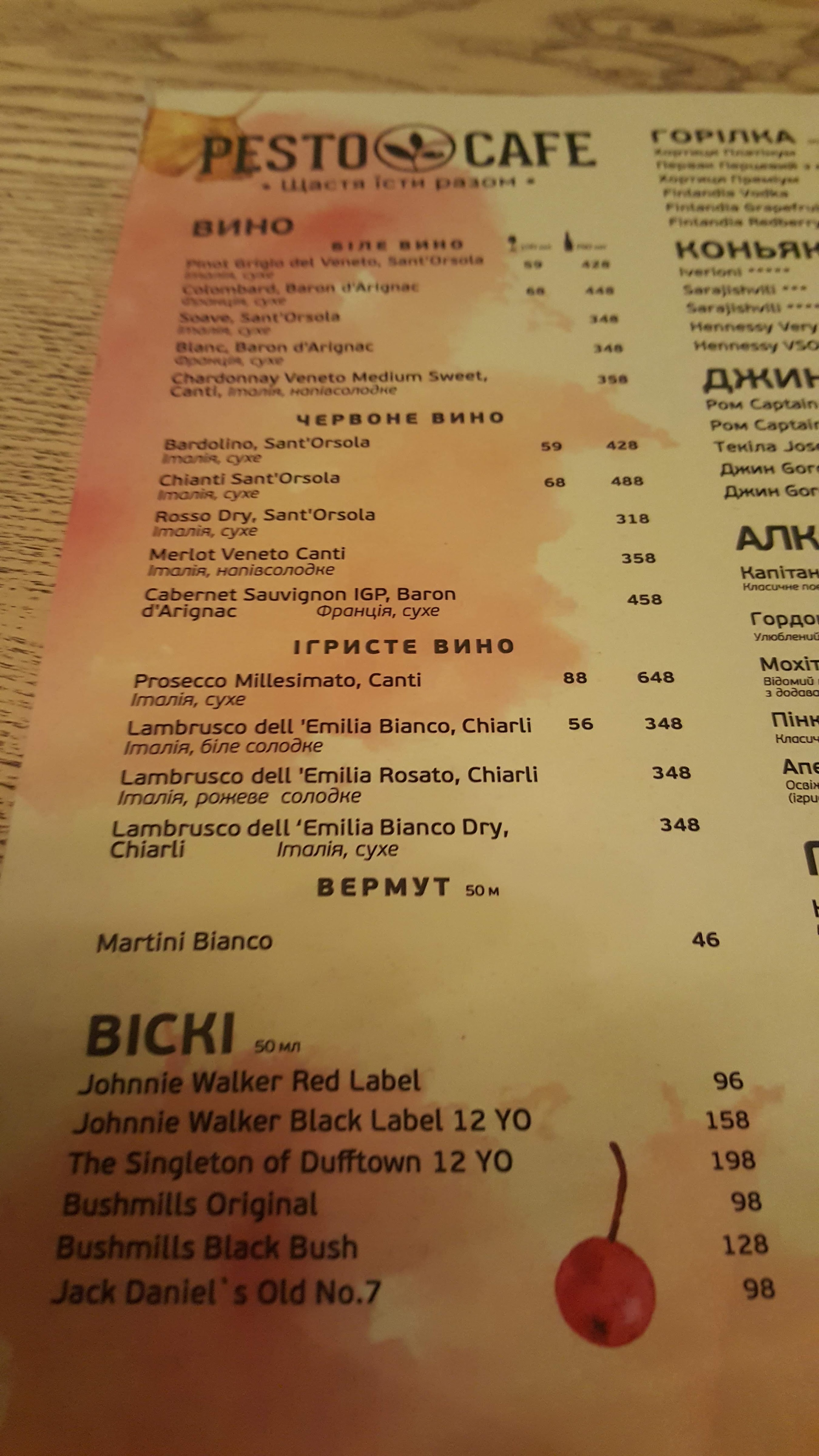 Pesto Cafe menu 5