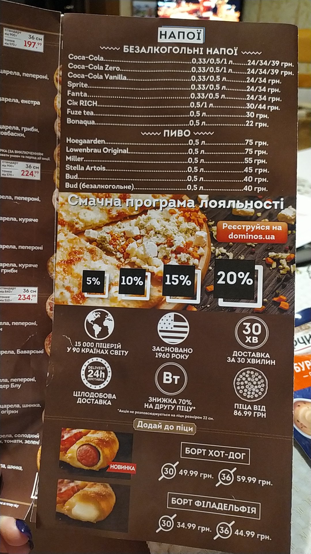 Domino's Pizza menu 3