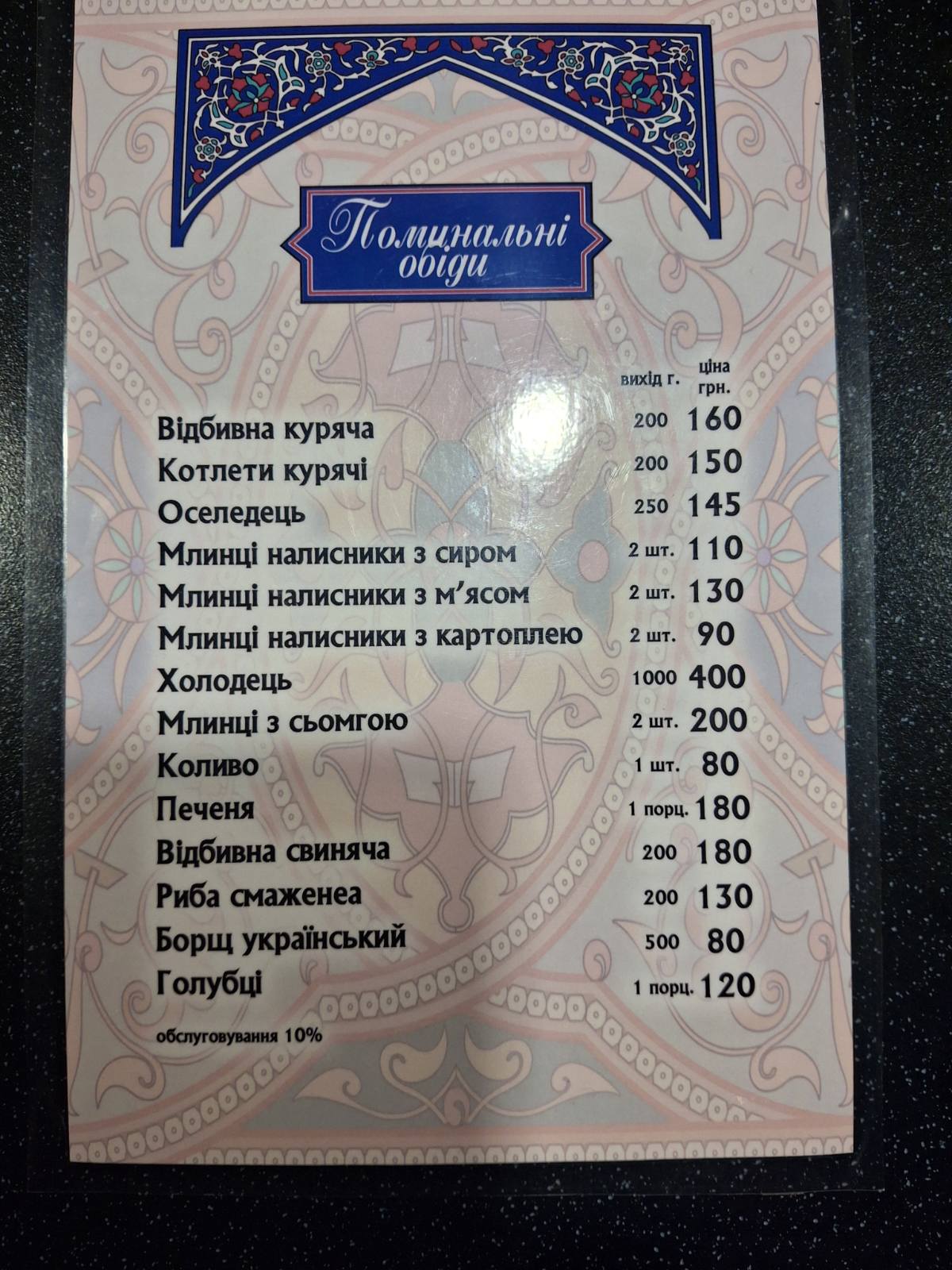 Зустріч menu 3