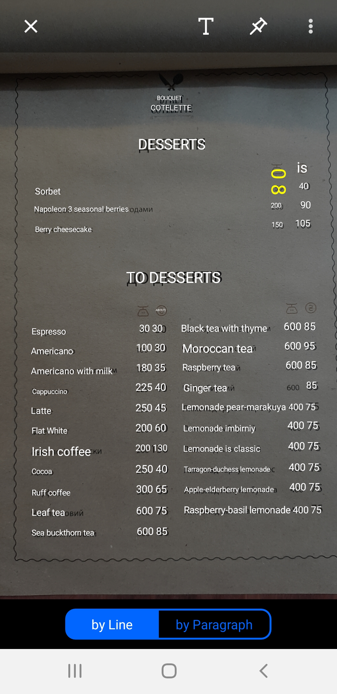 Букет Côtelette menu 4