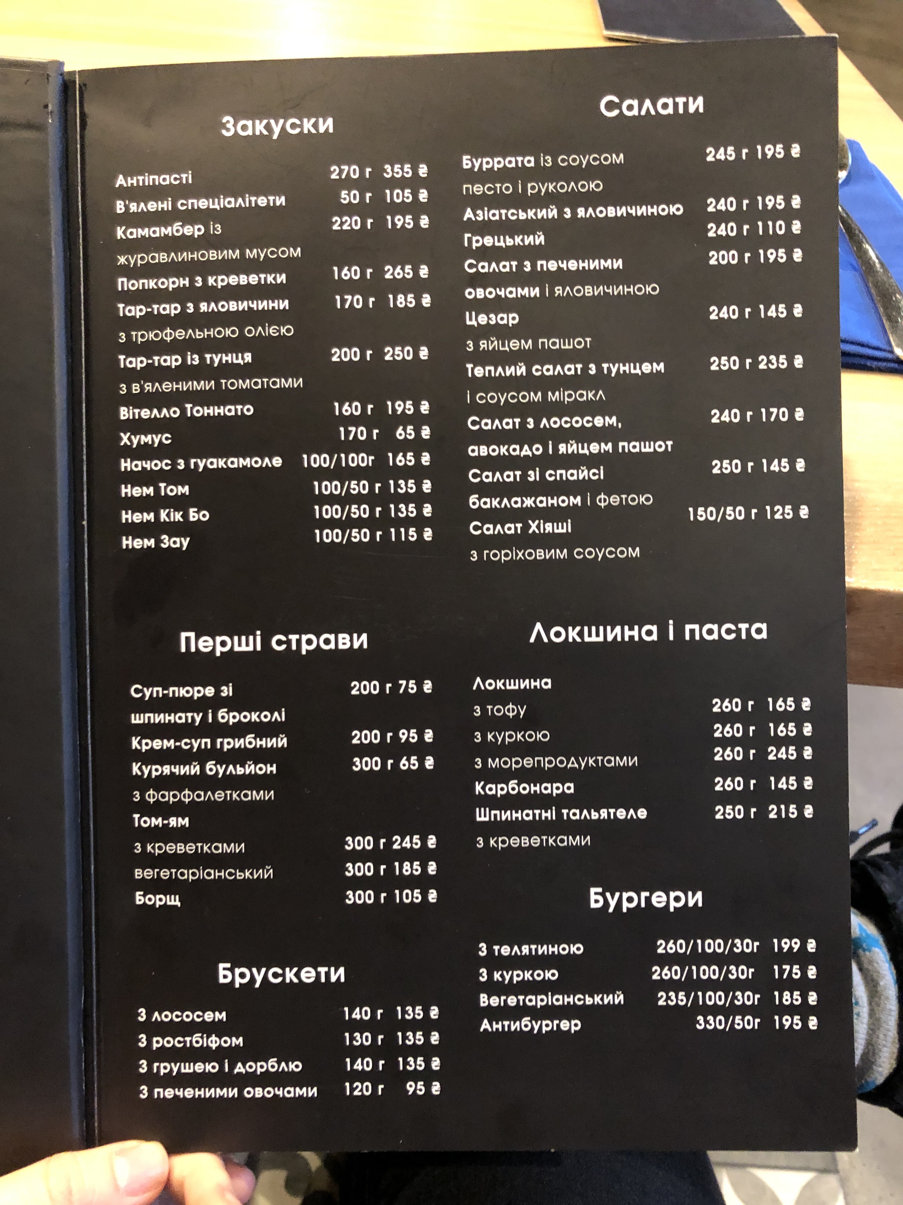 Ресторан Portfolio menu 1