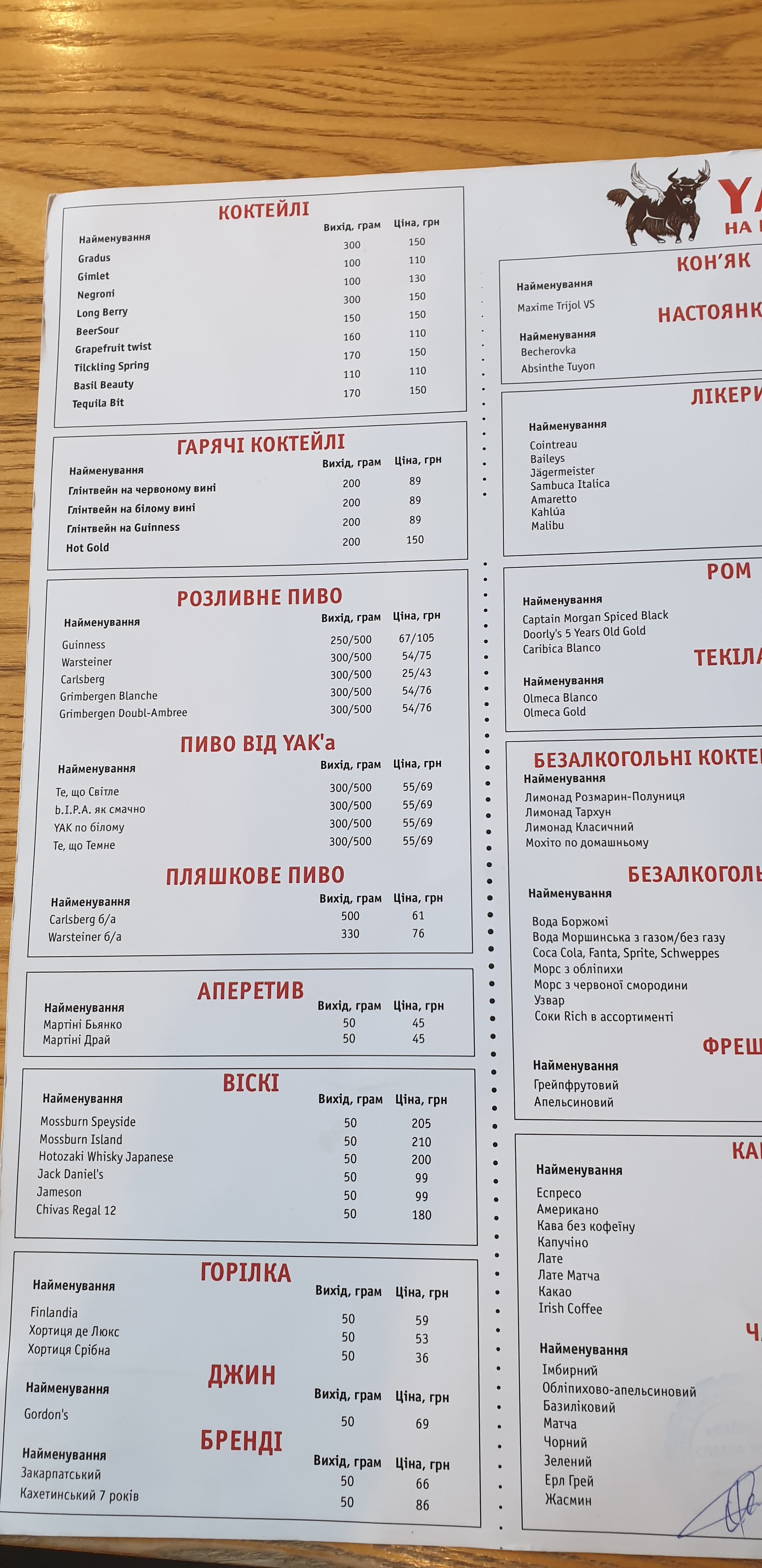 Yak Na Krilyah menu 11