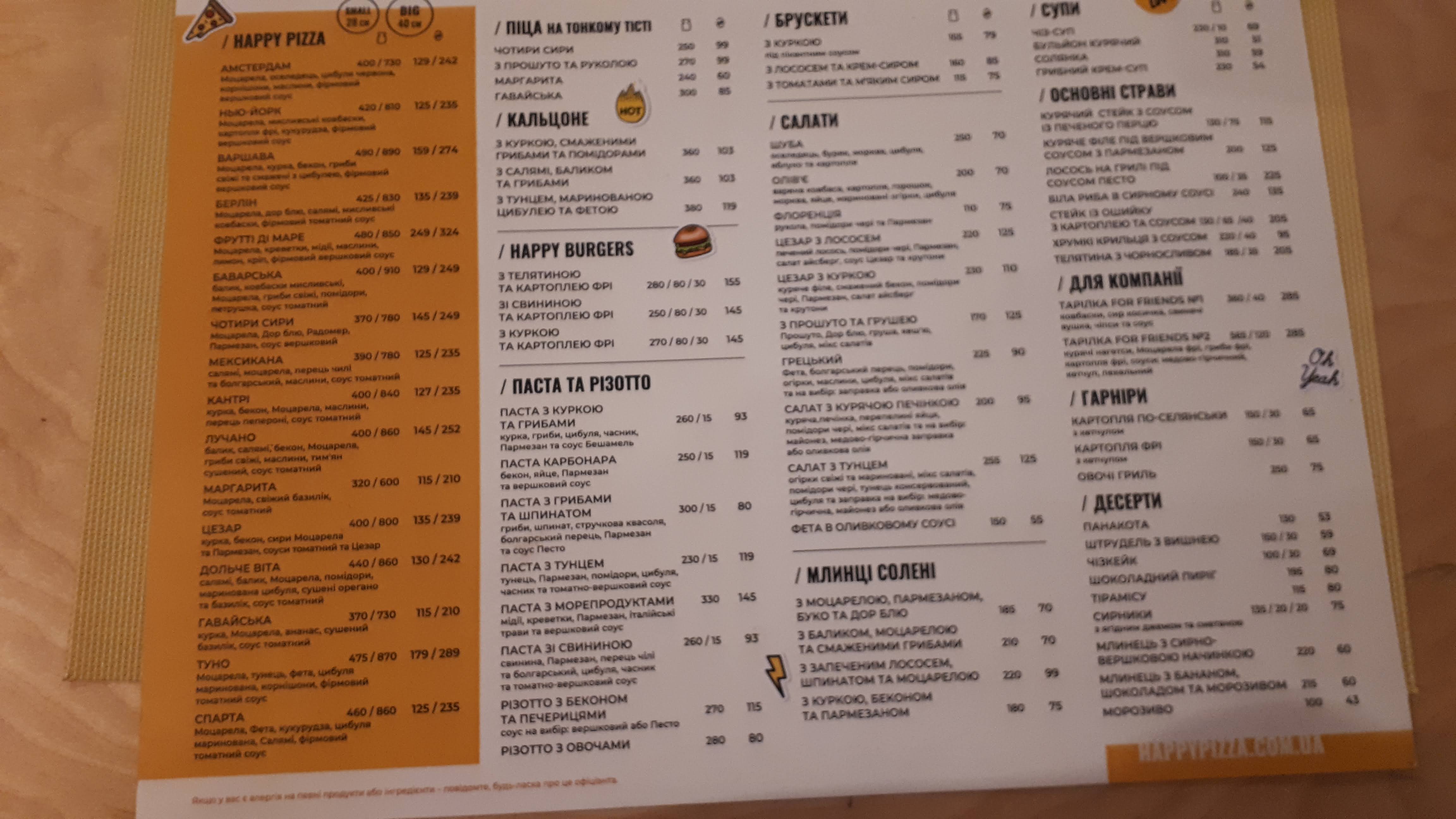 Happy Pizza menu 10