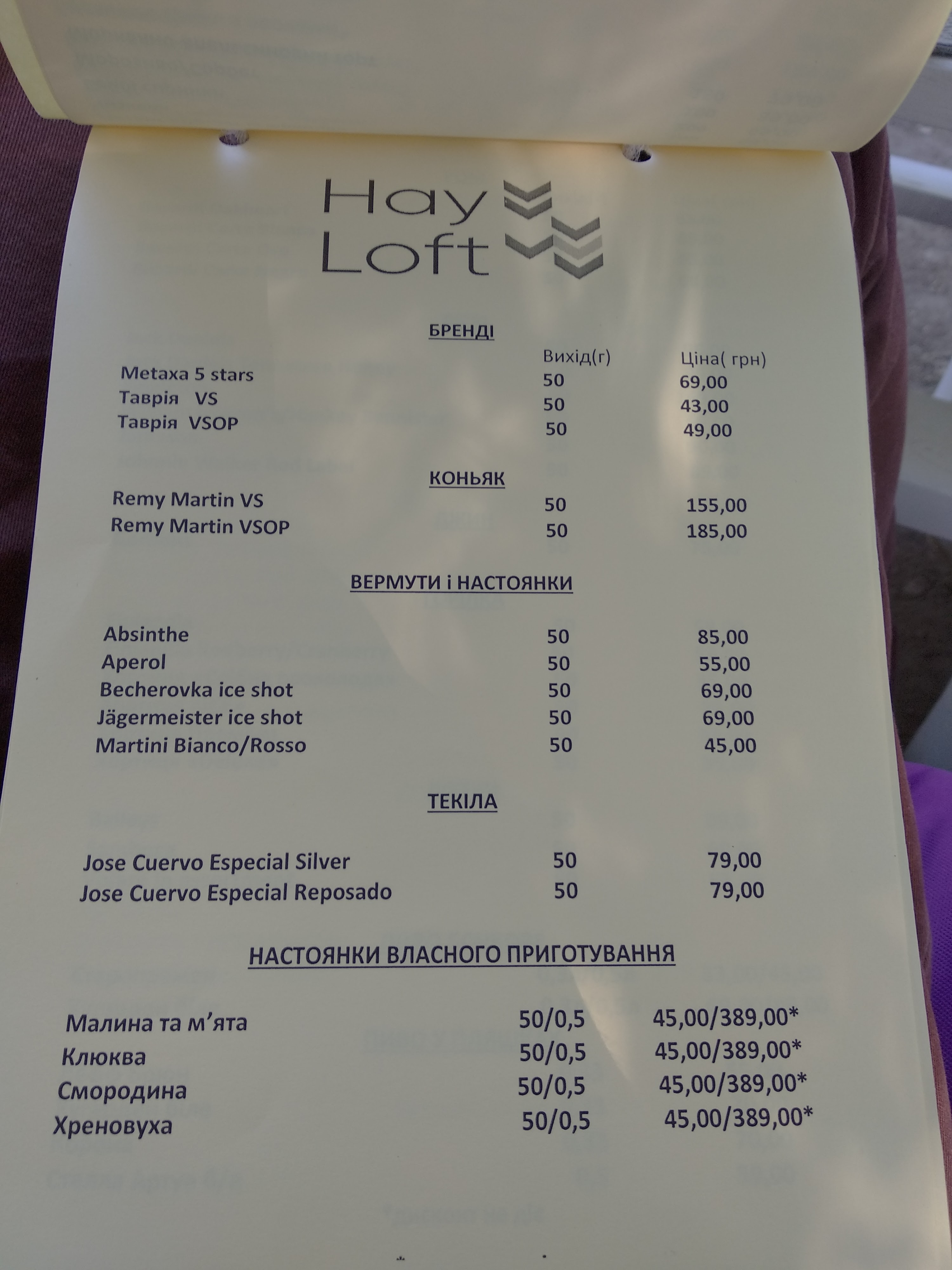 HayLoft 2.0 menu 6