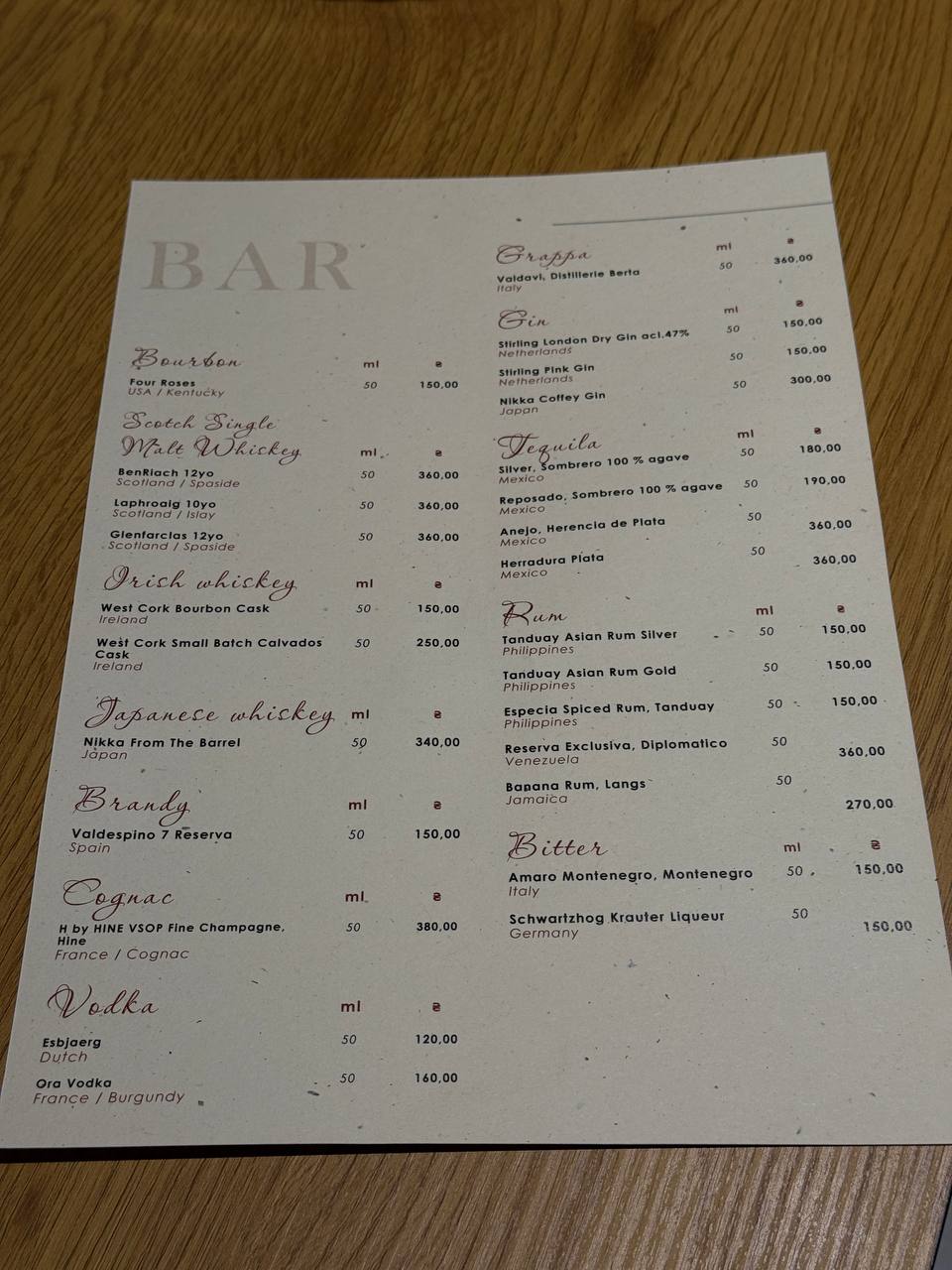 TUA cafe restaurant menu 6