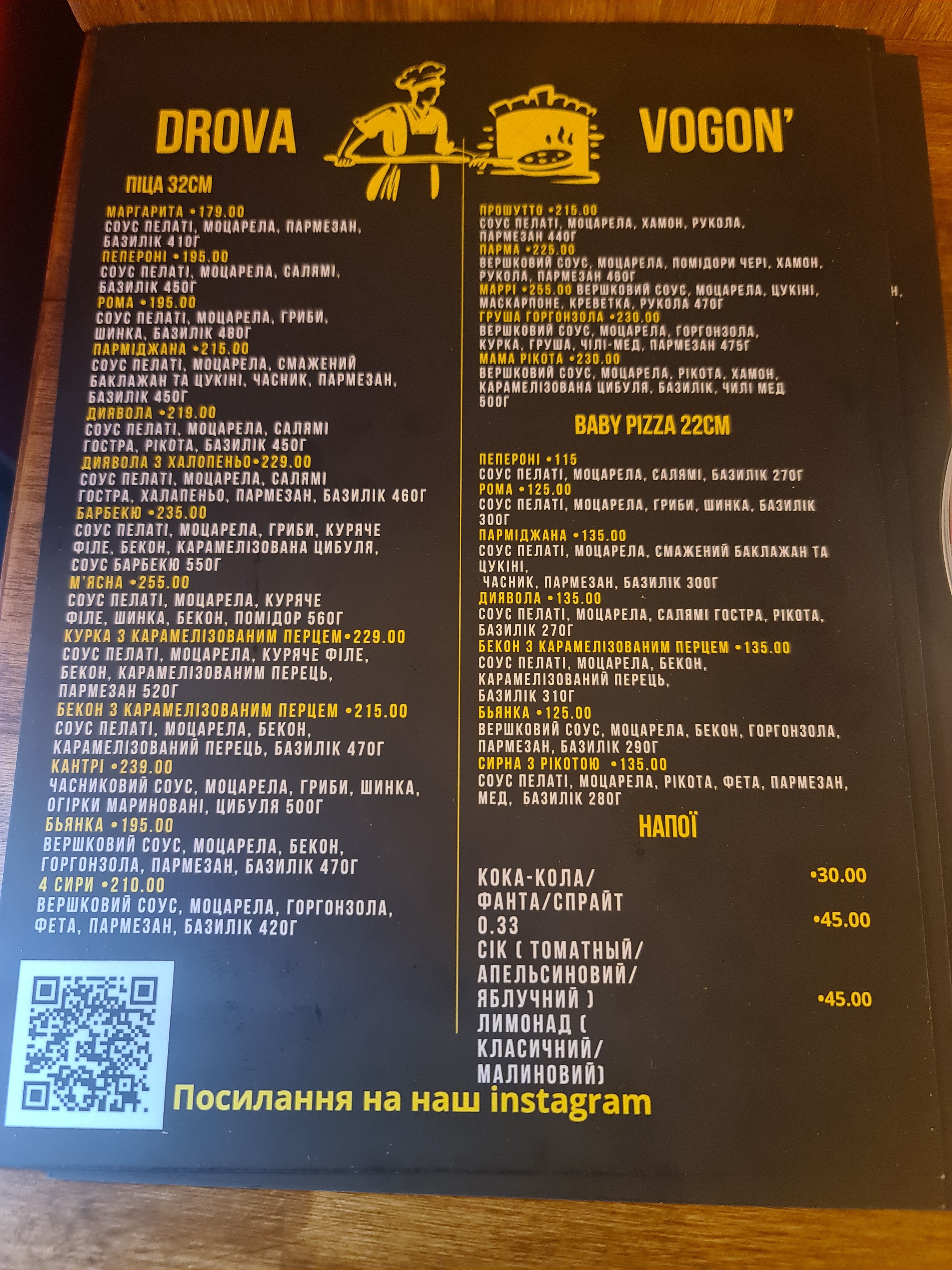 Drova ta Vogon’ menu 1