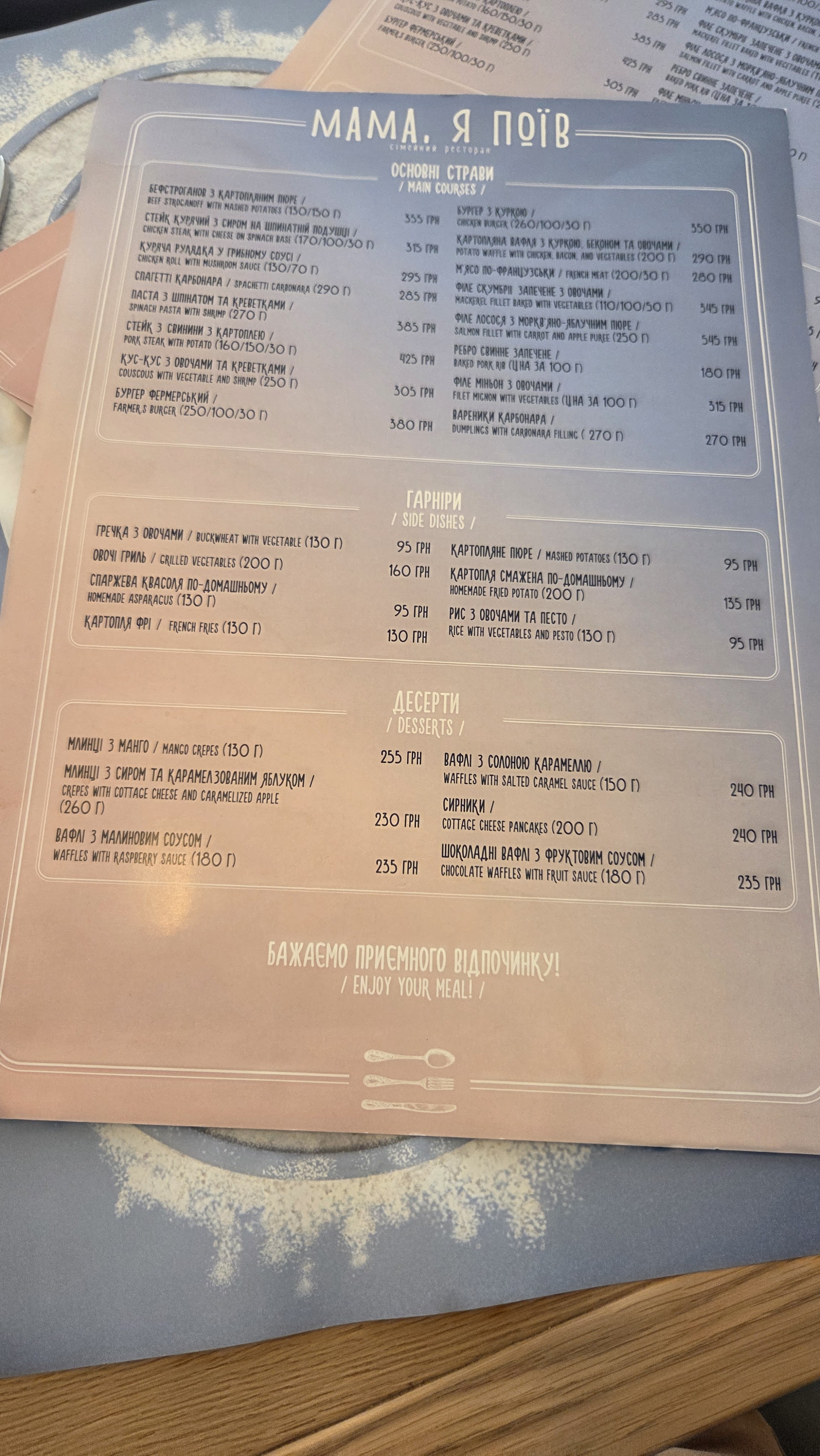 Мама, я поїв menu 8