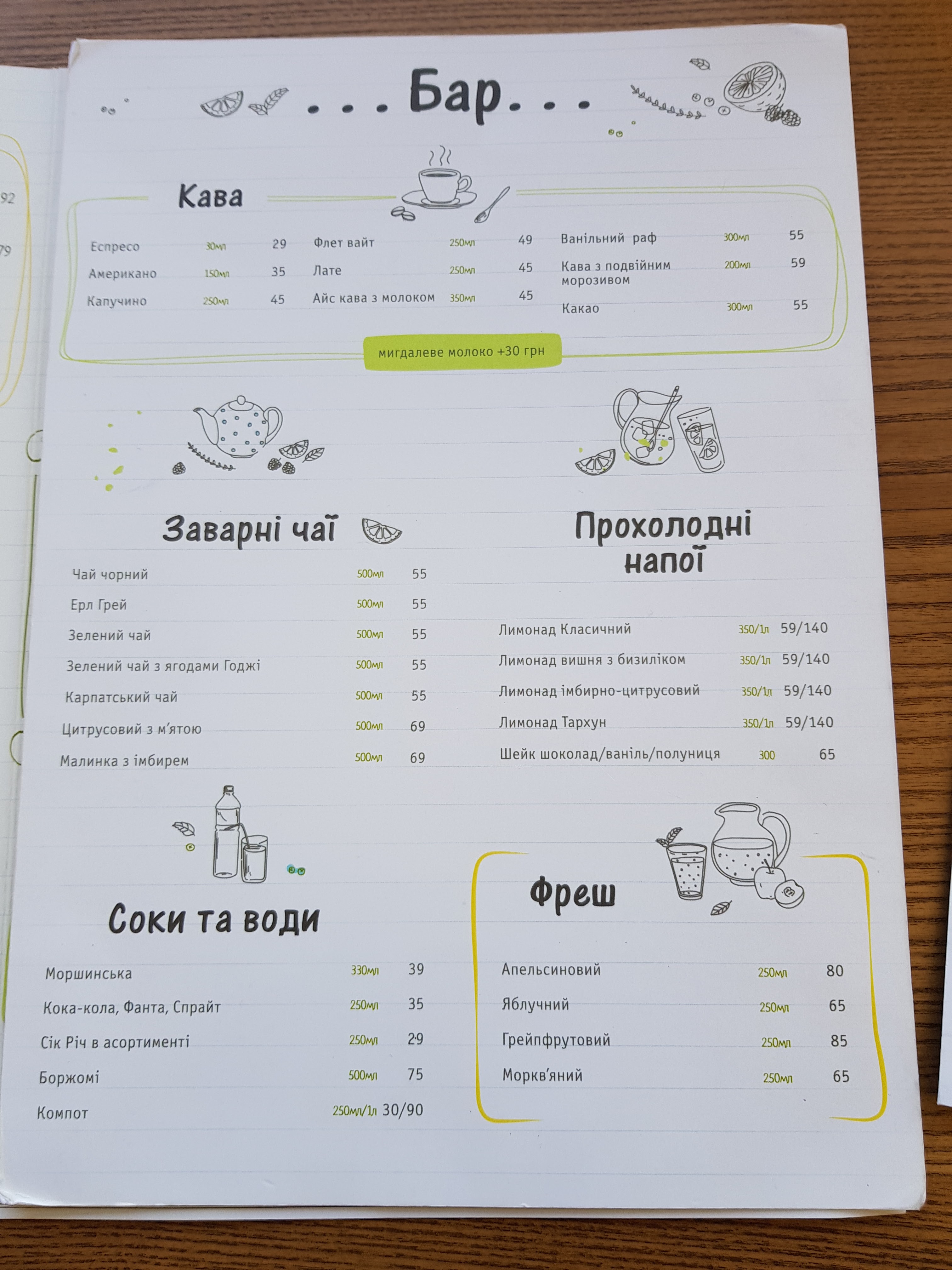 Kukhnya Polli menu 1