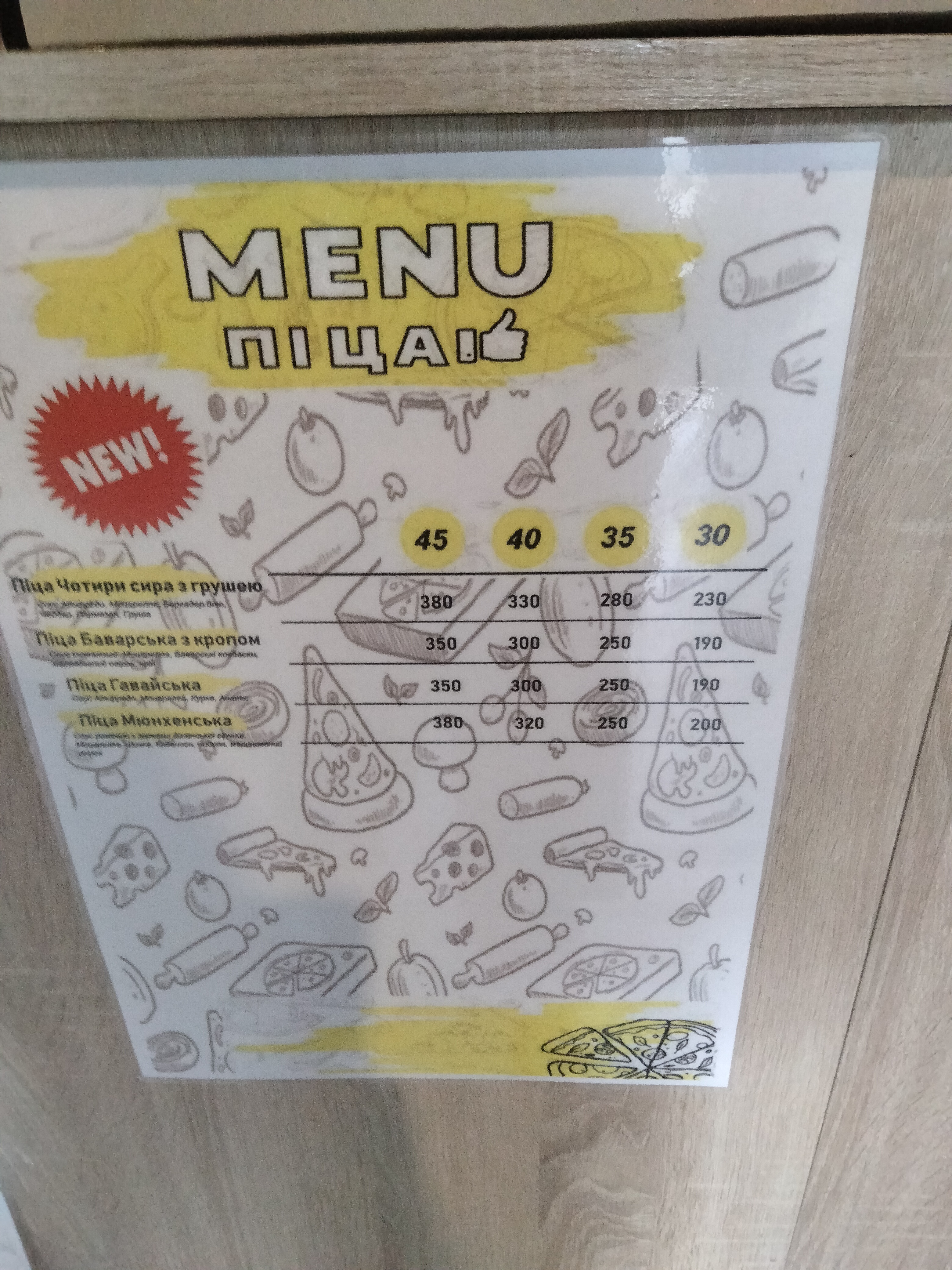 Піцерія Tutto pizza menu 2