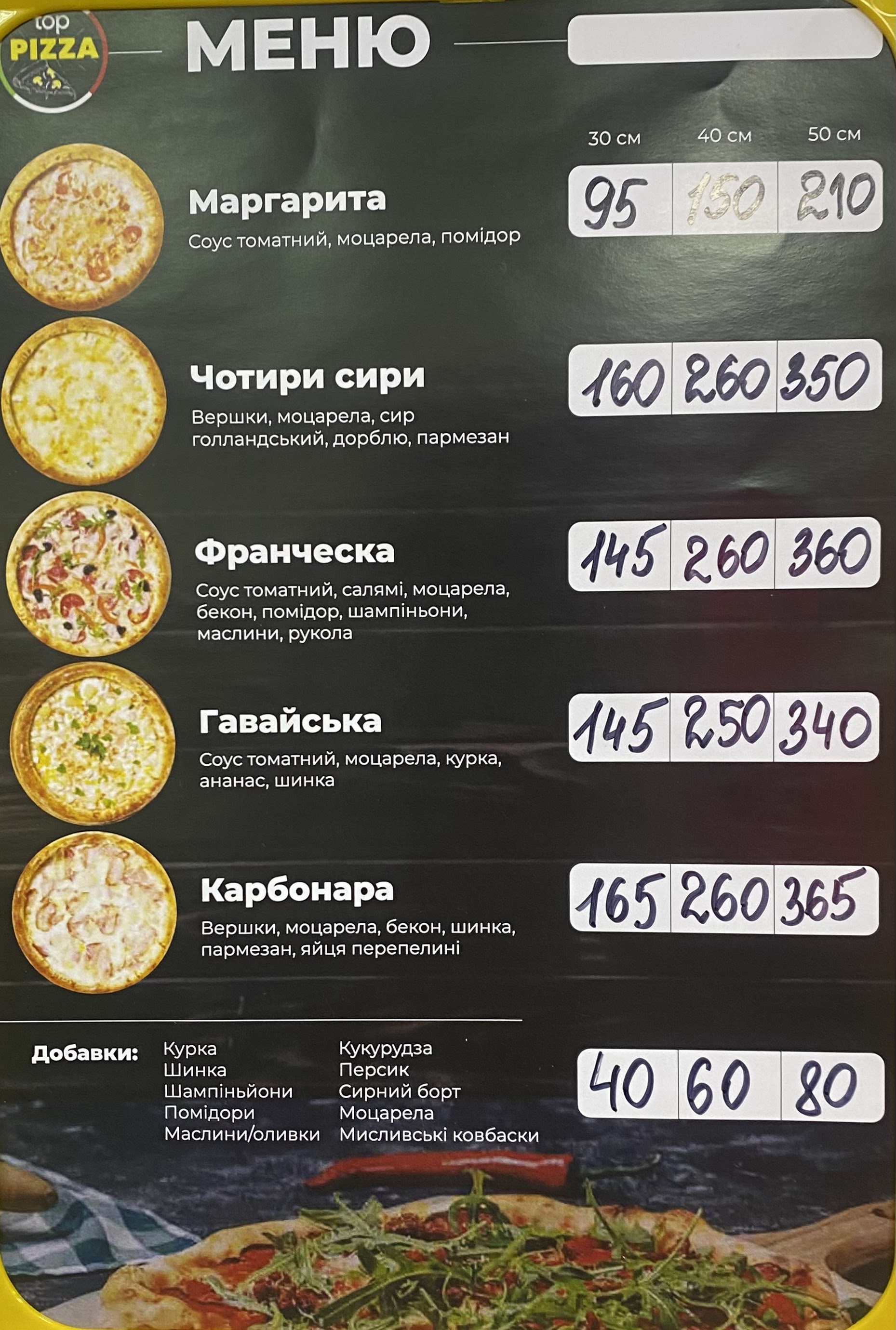 TOP PIZZA menu 4