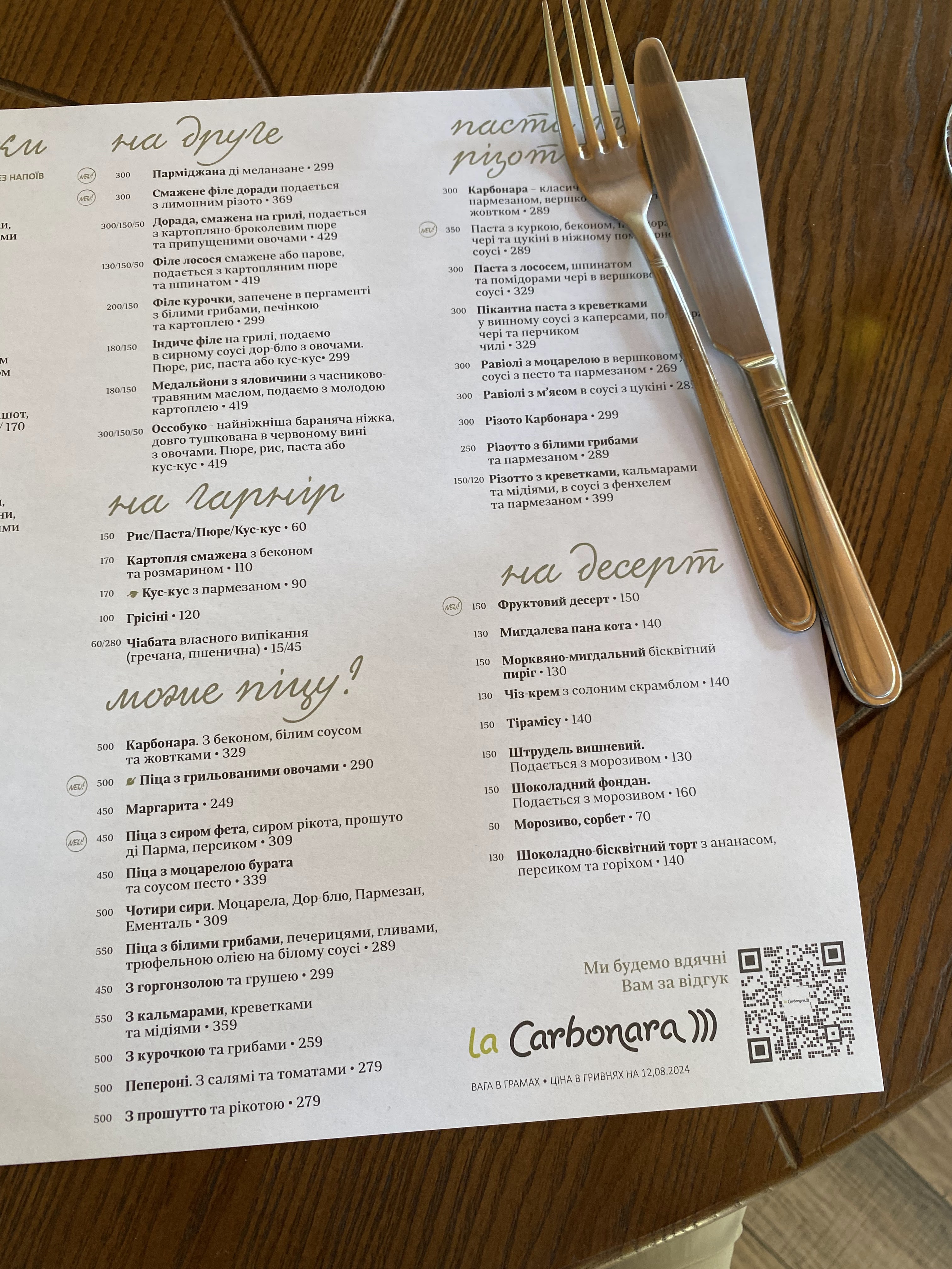 La Carbonara menu 6