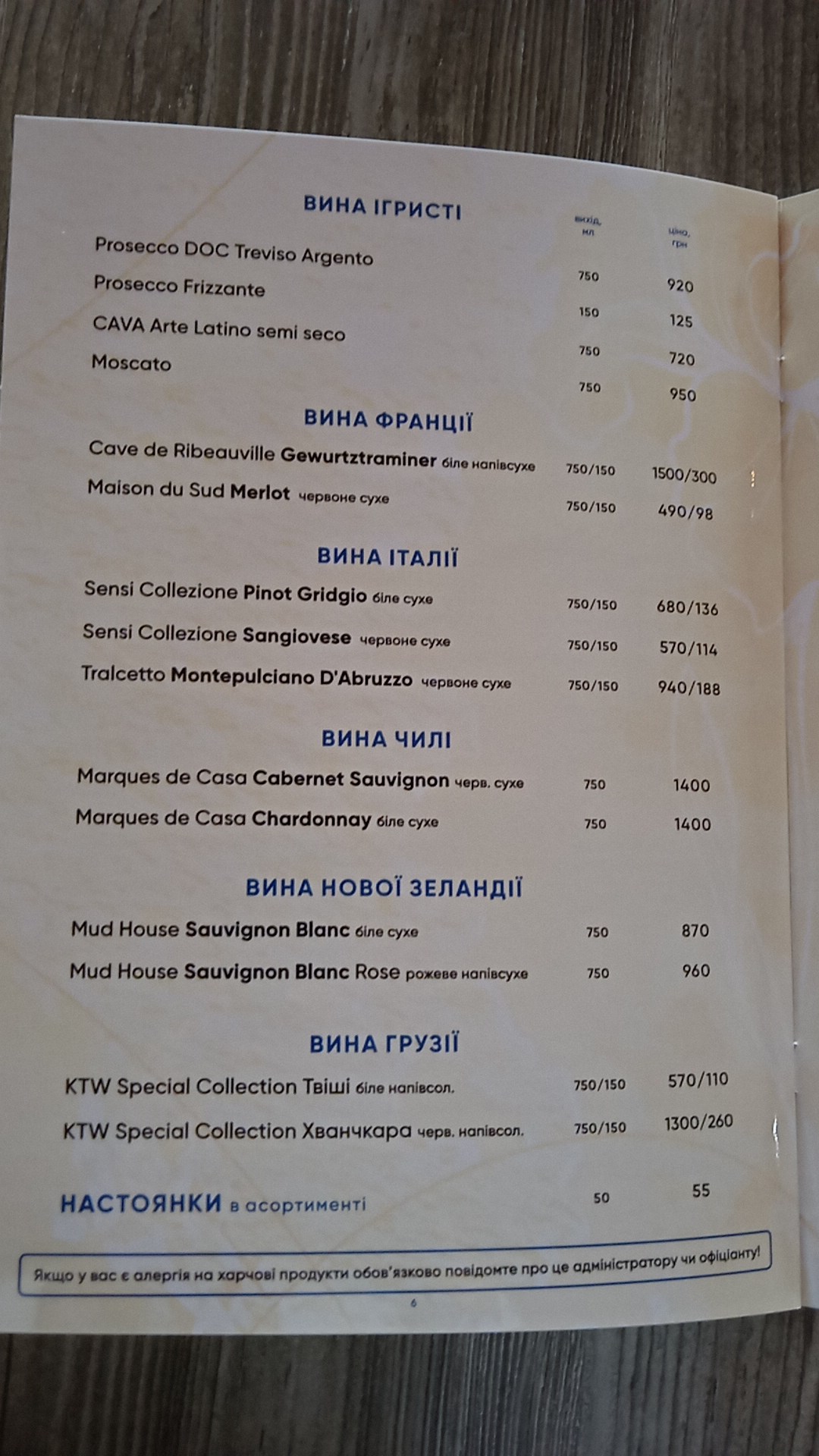 КЛУБ ОТДЫХА ПАРУС menu 1