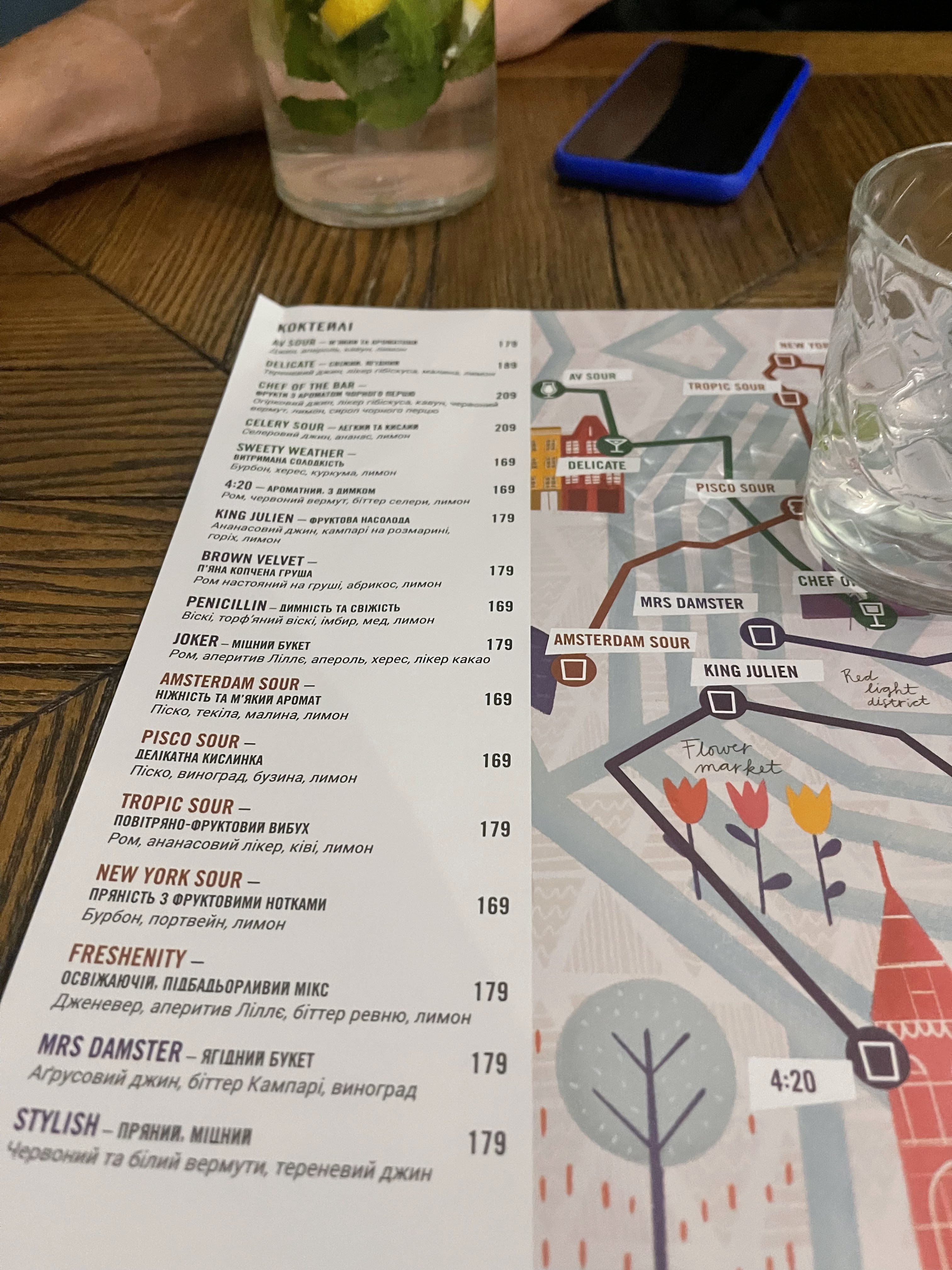 Amster Damster menu 2