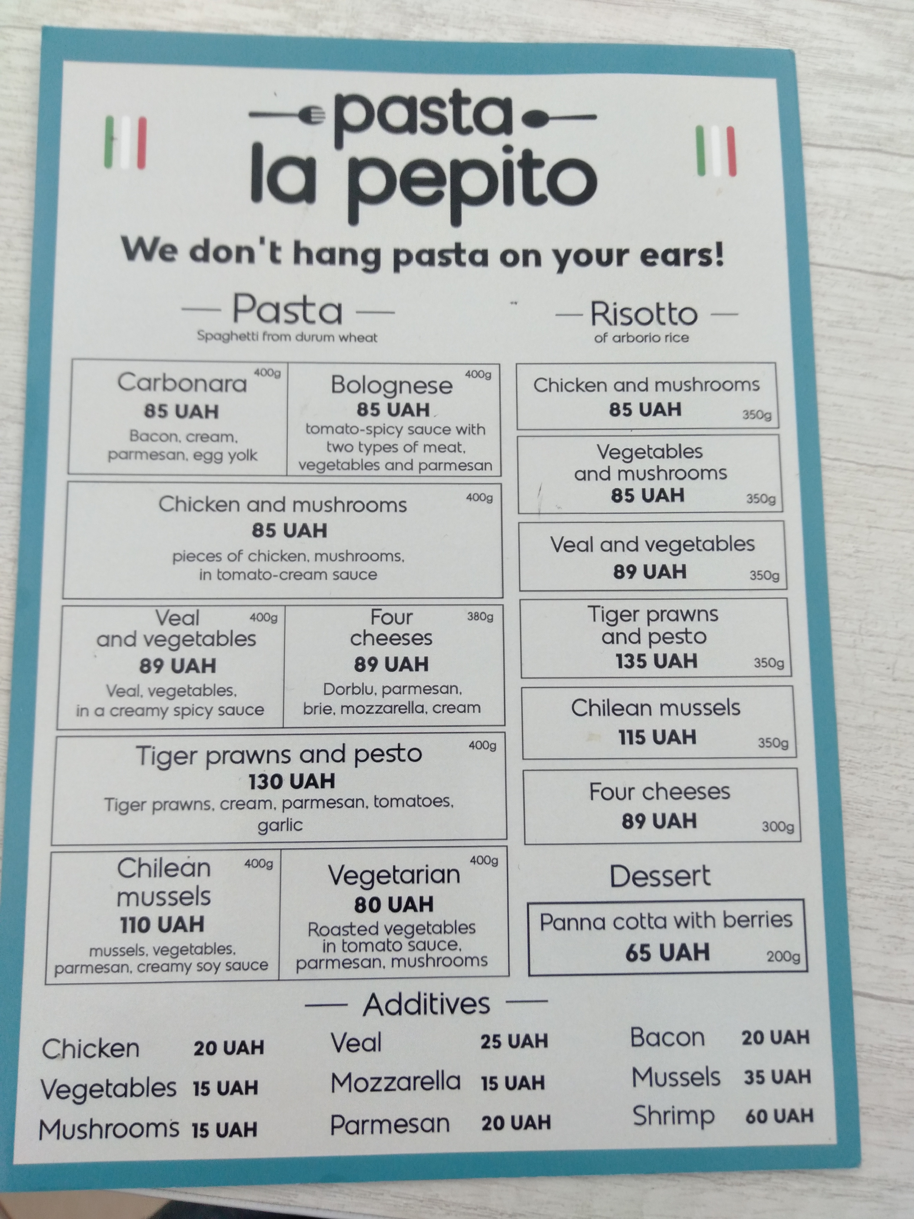 pasta la pepito menu 6