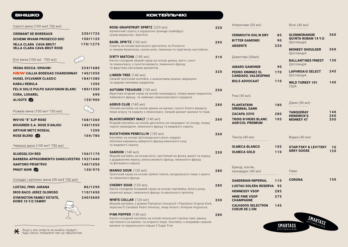 Smartass Kitchen & Bar menu 4