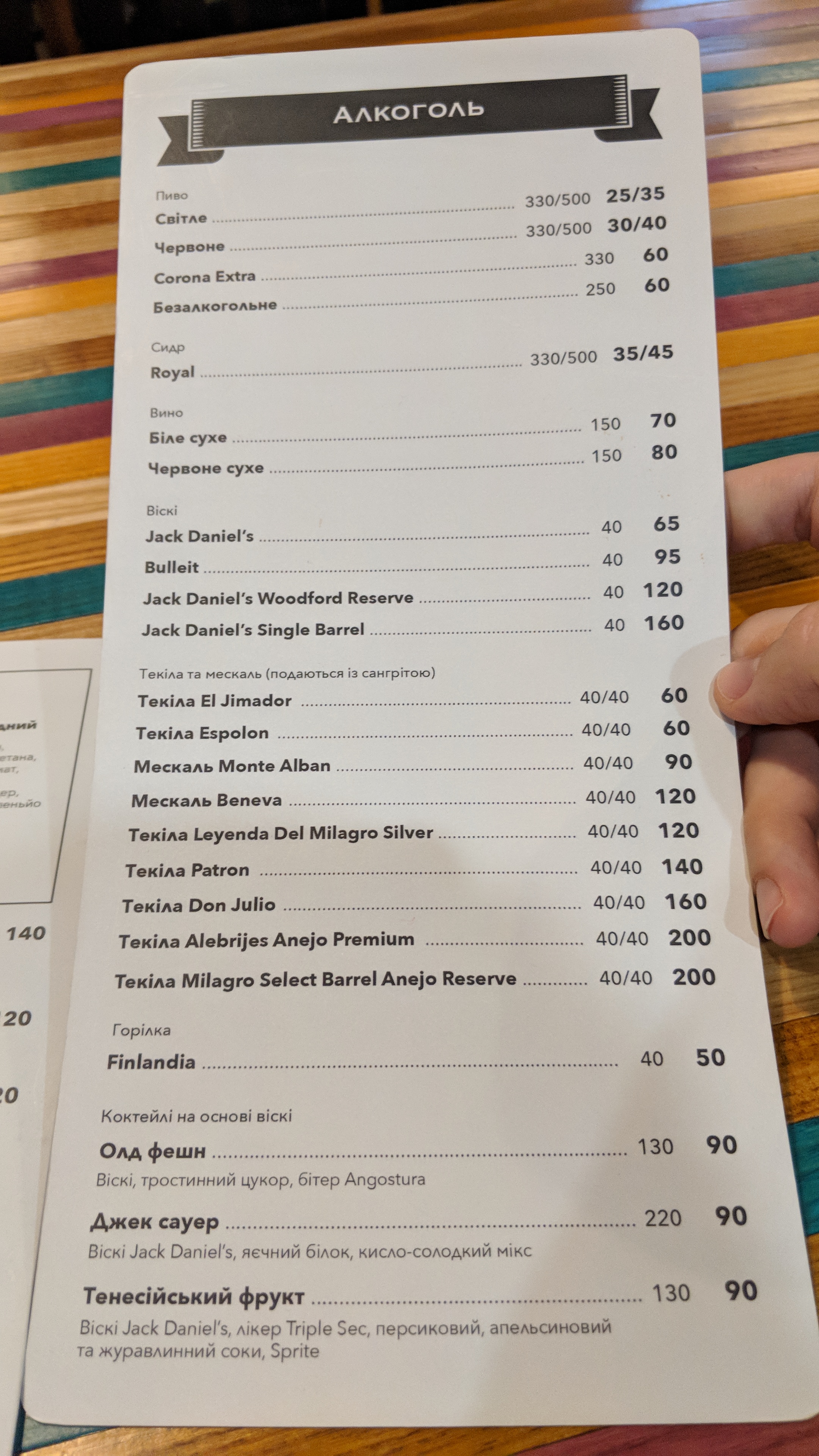 Dos Amigos menu 8