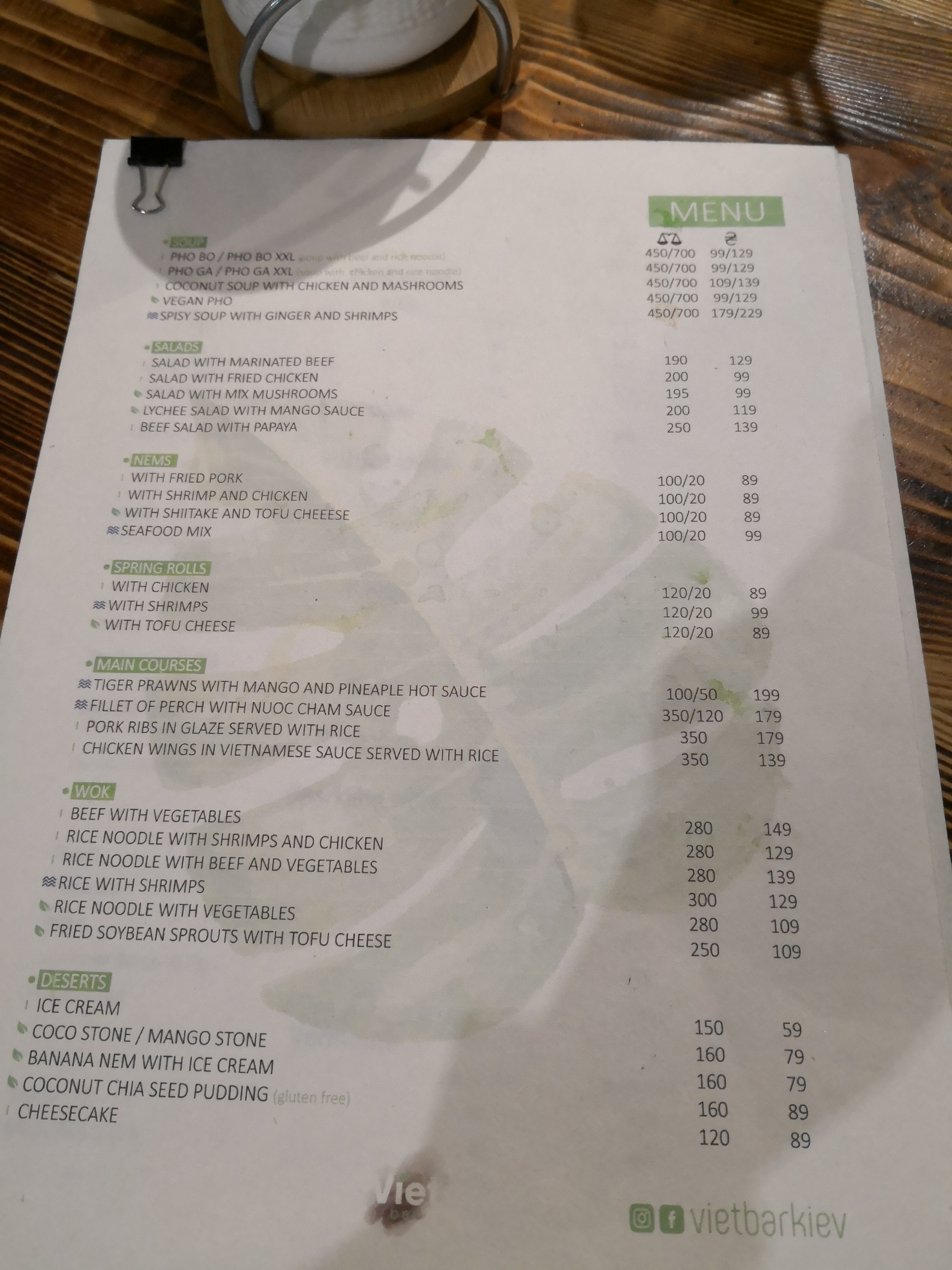 Viet Bar menu 10