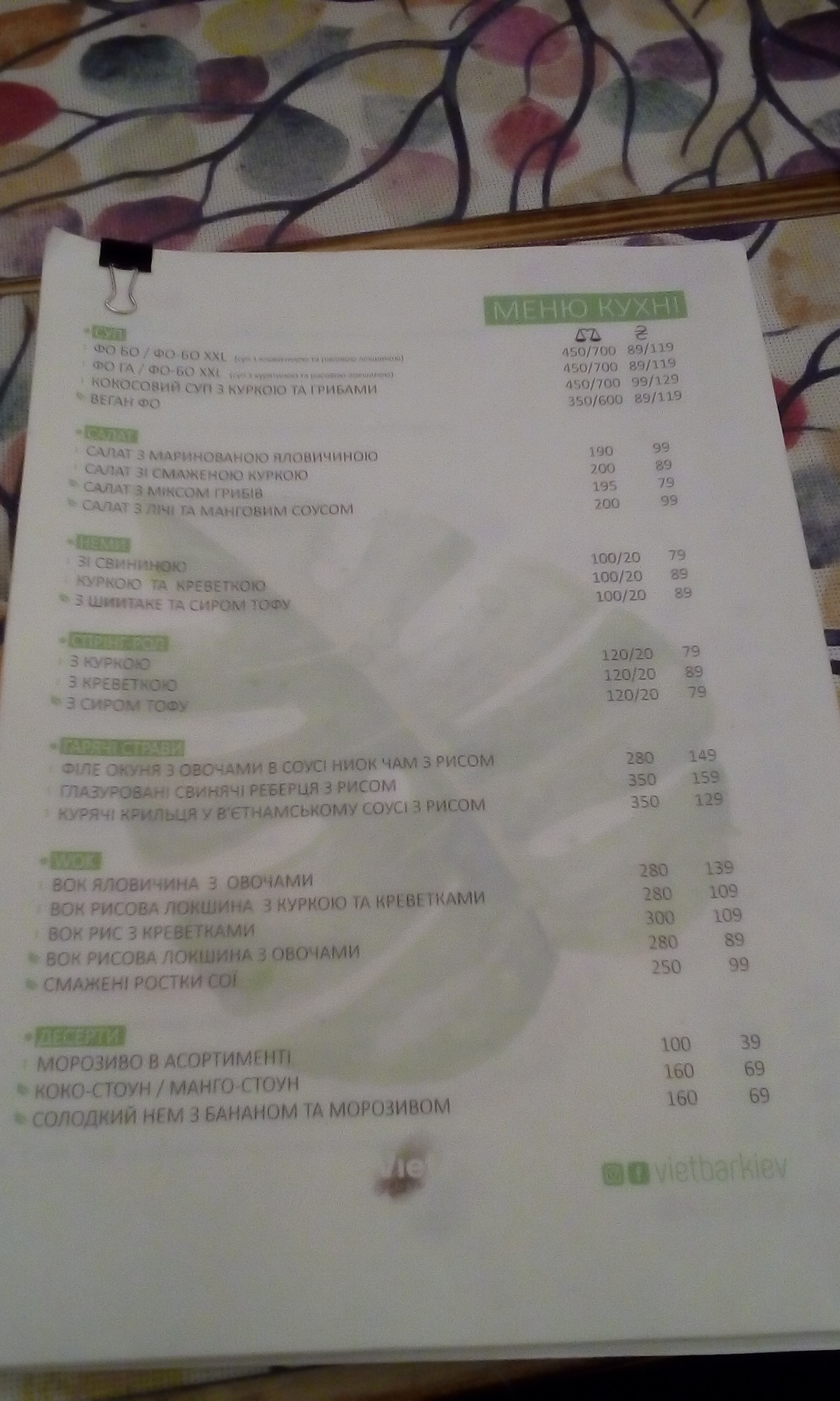 Viet Bar menu 12