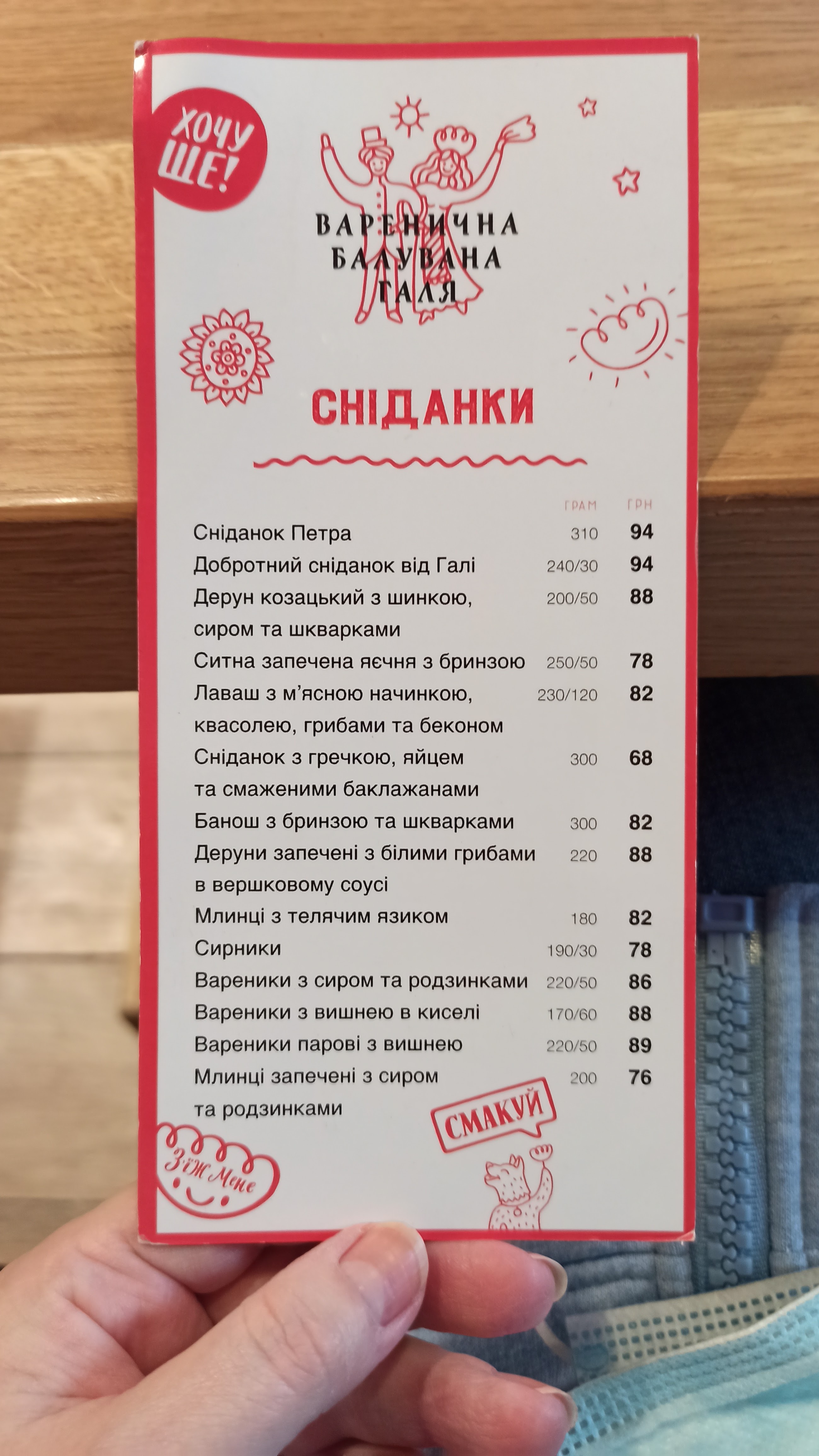 Варенична “Балувана Галя” menu 2