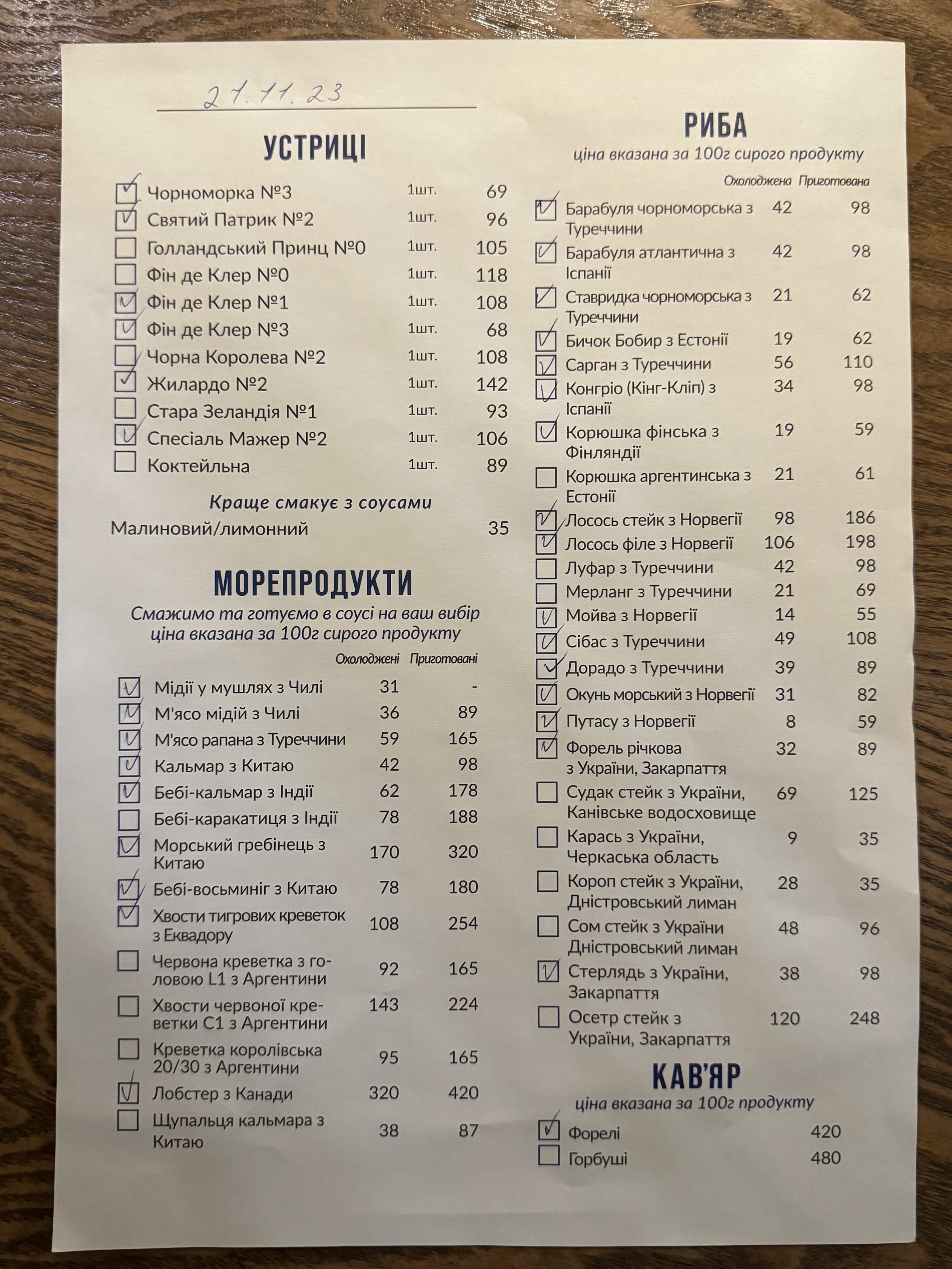 Chernomorka on V. Vasylkivska menu 8