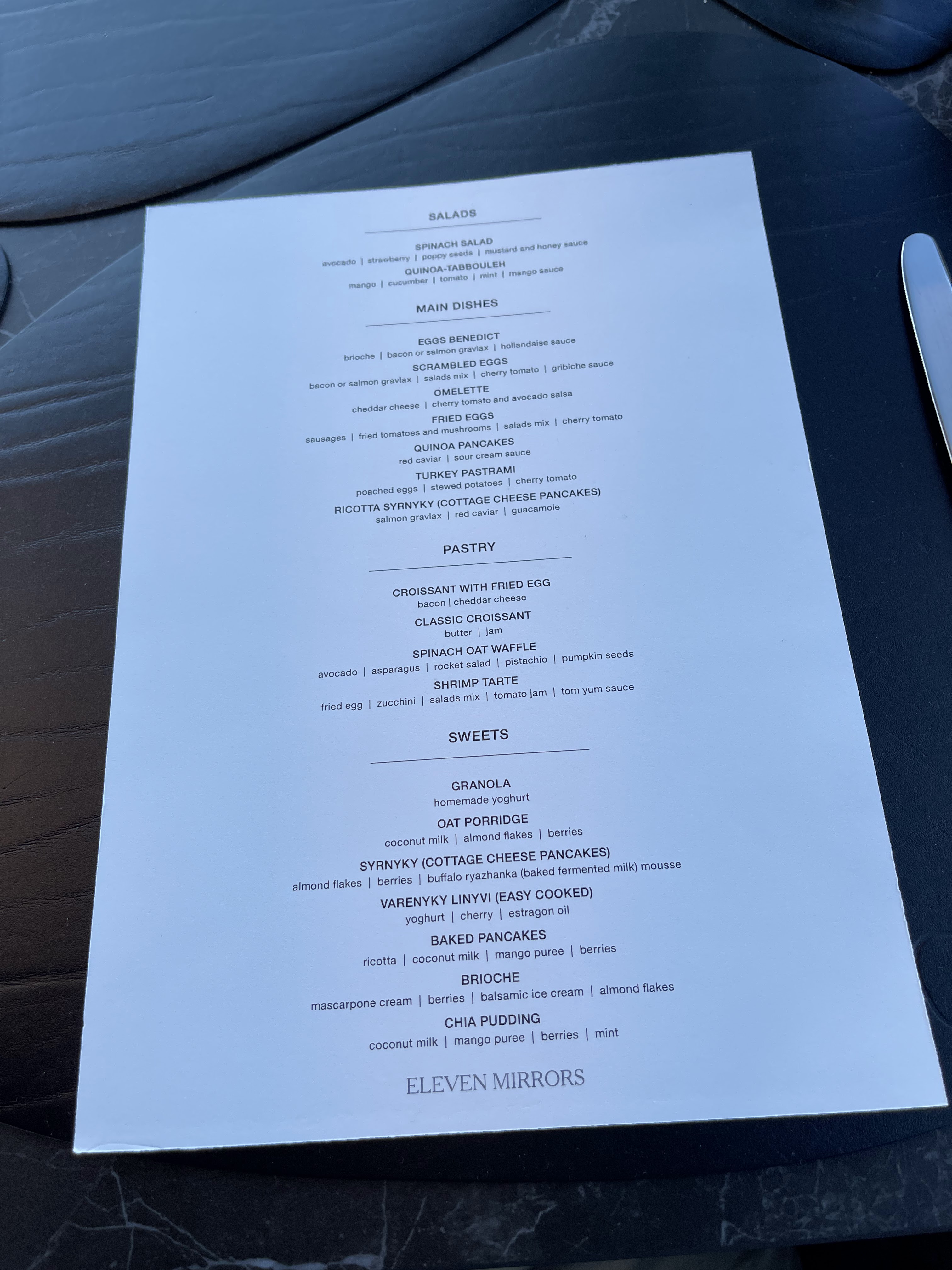 11 Mirrors Restaurant & Bar by FACE the Service menu 2