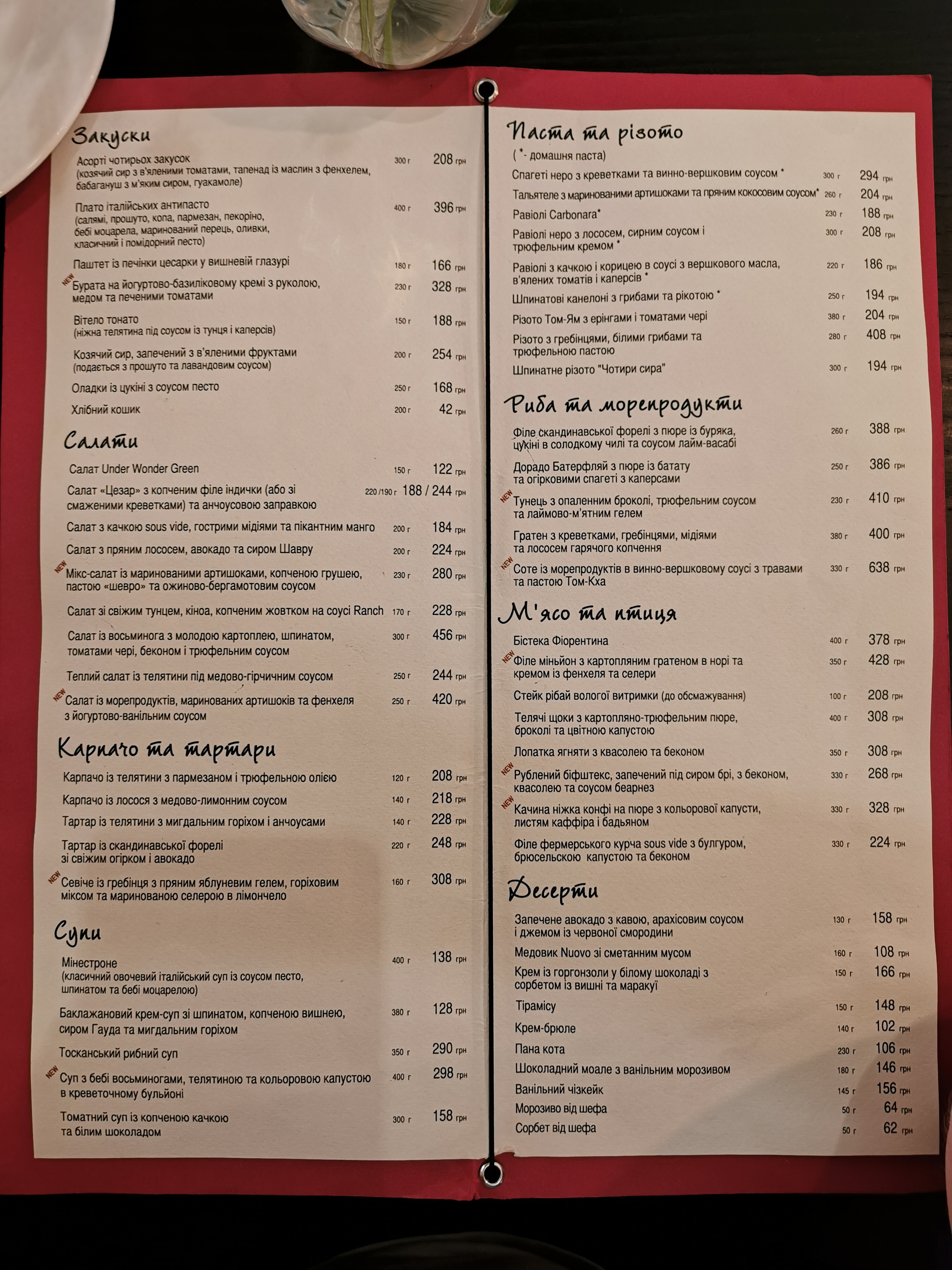 Under Wonder menu 3