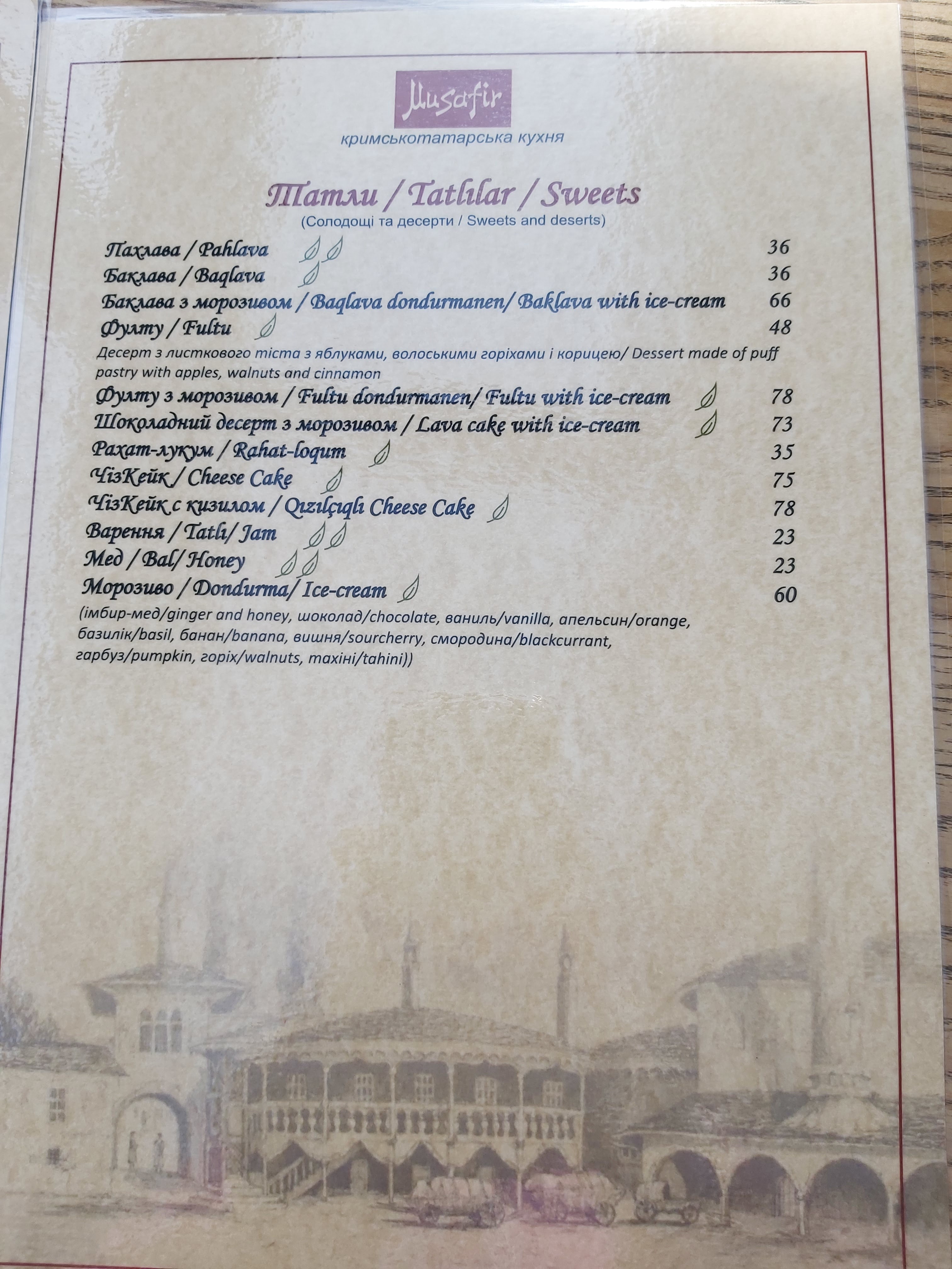 Musafir menu 8