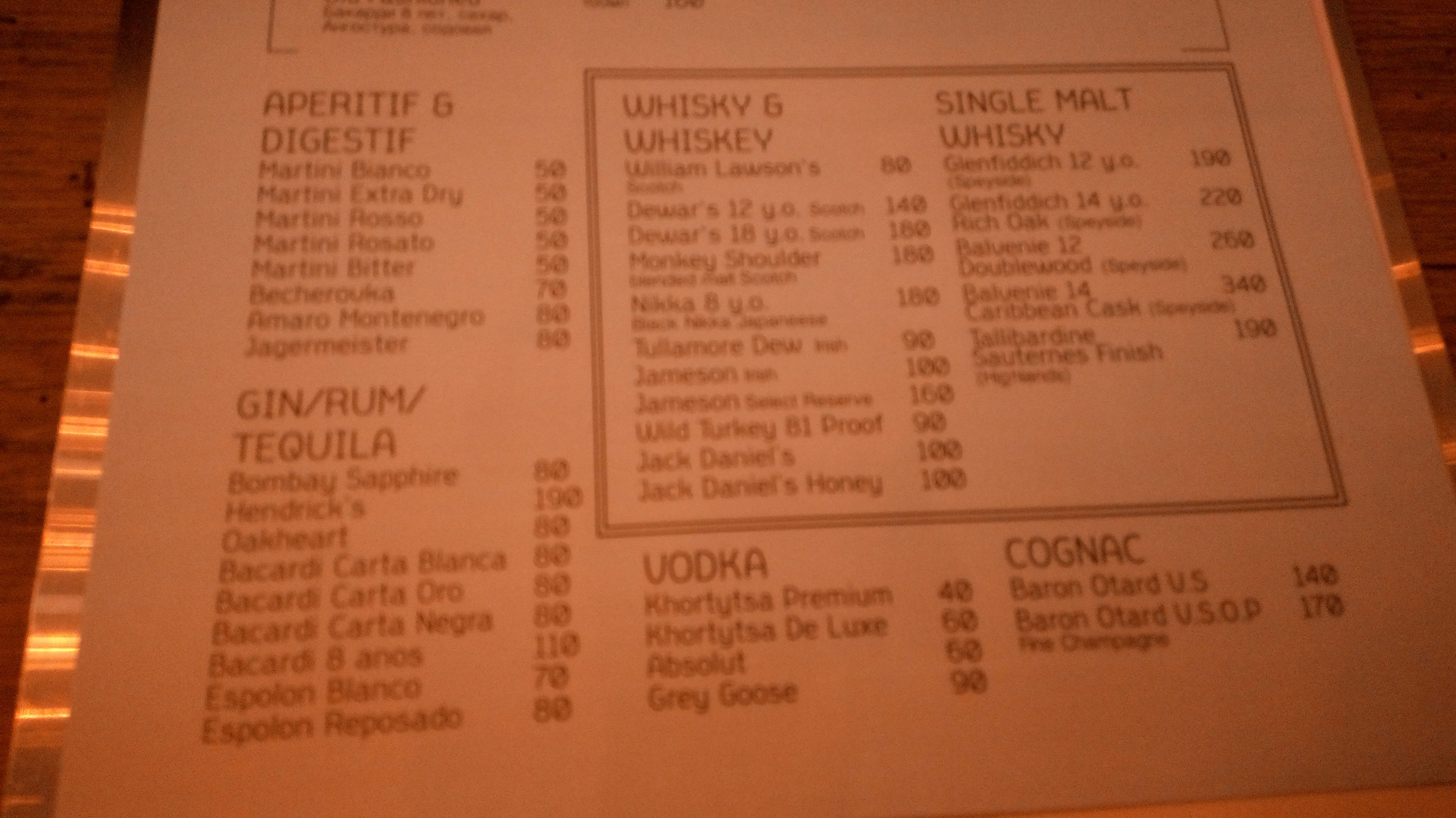 The Cake menu 10