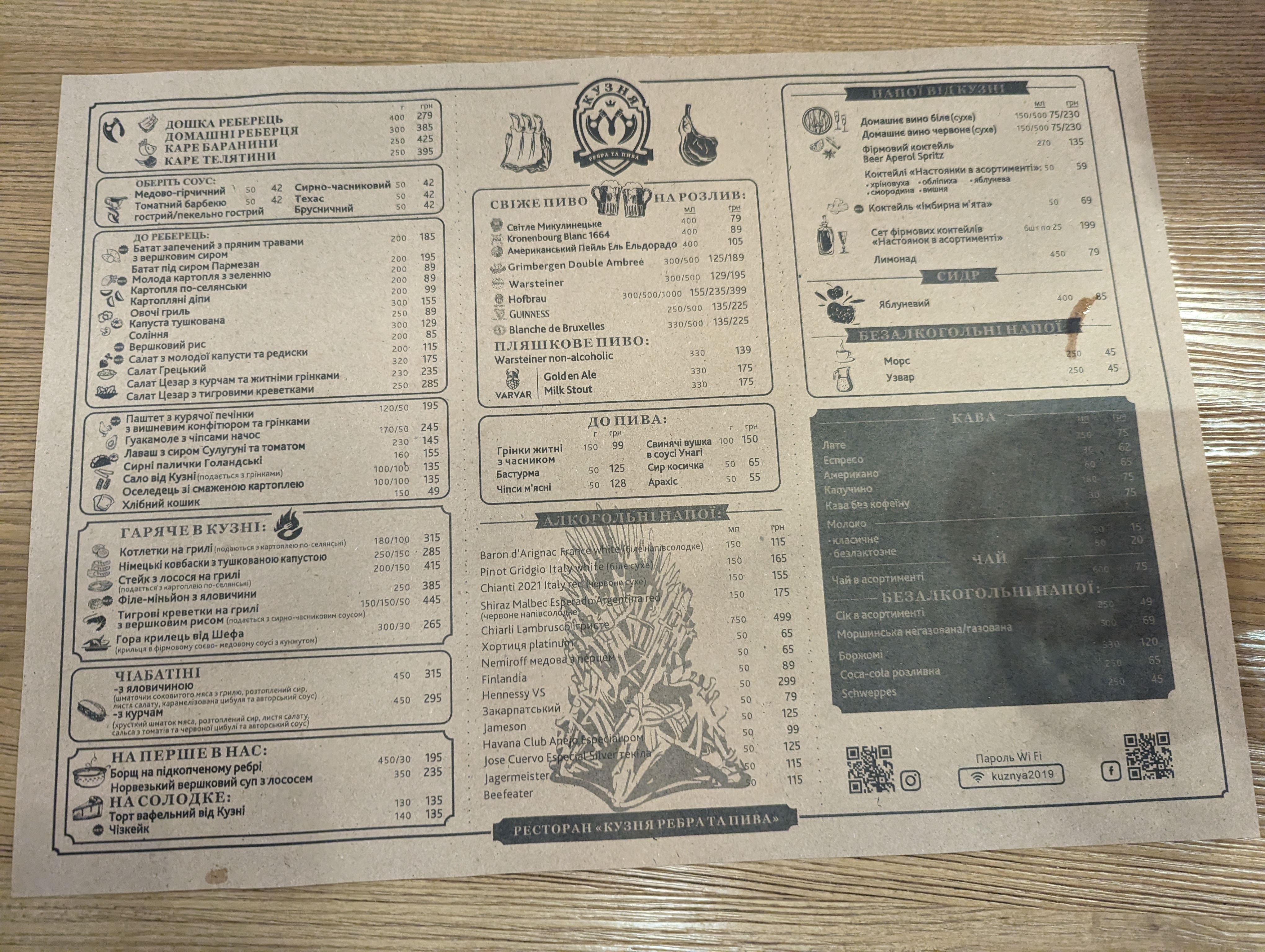 Kuznya Rebra Ta Pyva menu 2